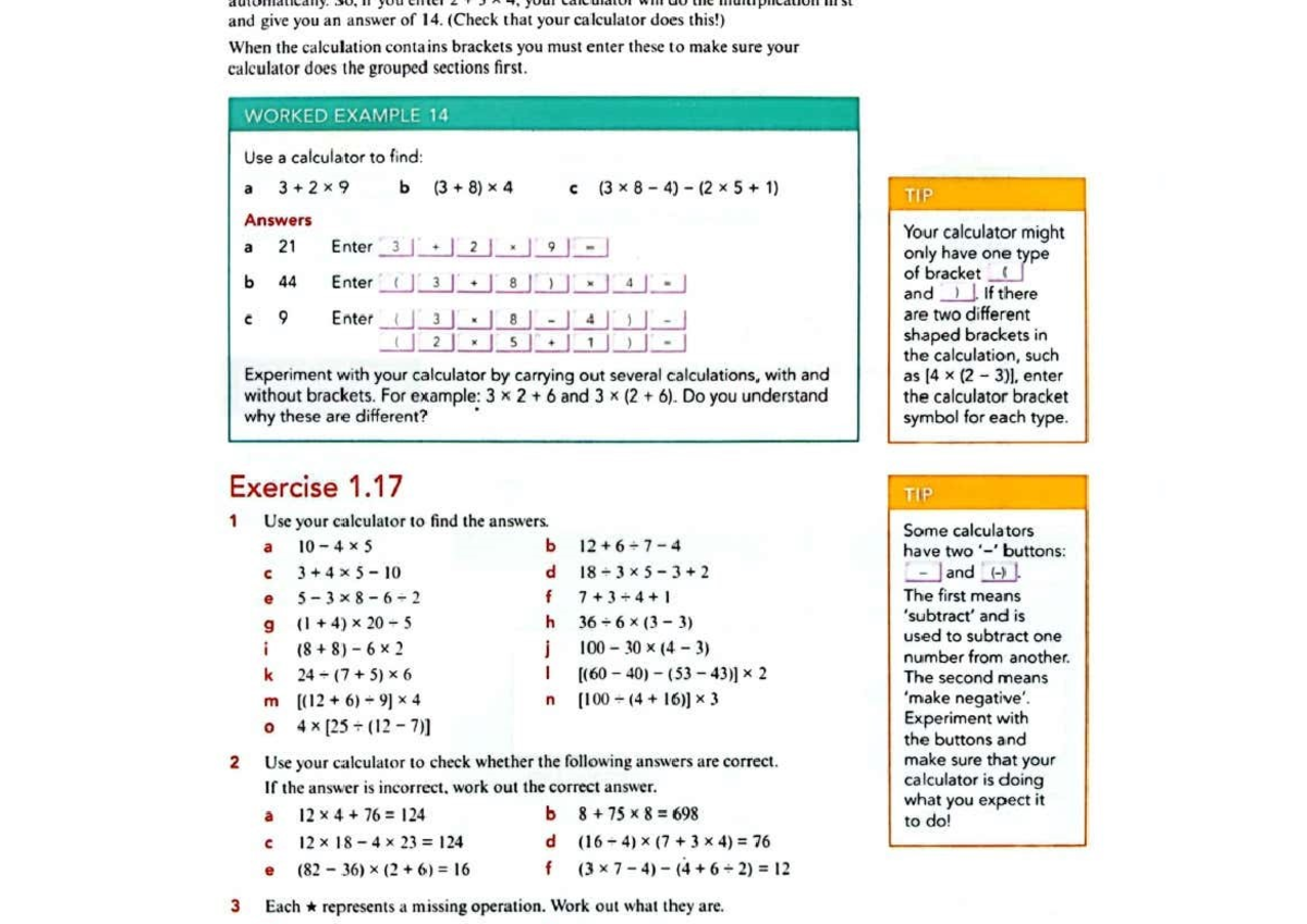 Math IGCSE Exam Practice - Calculator Operations and Brackets - Studocu