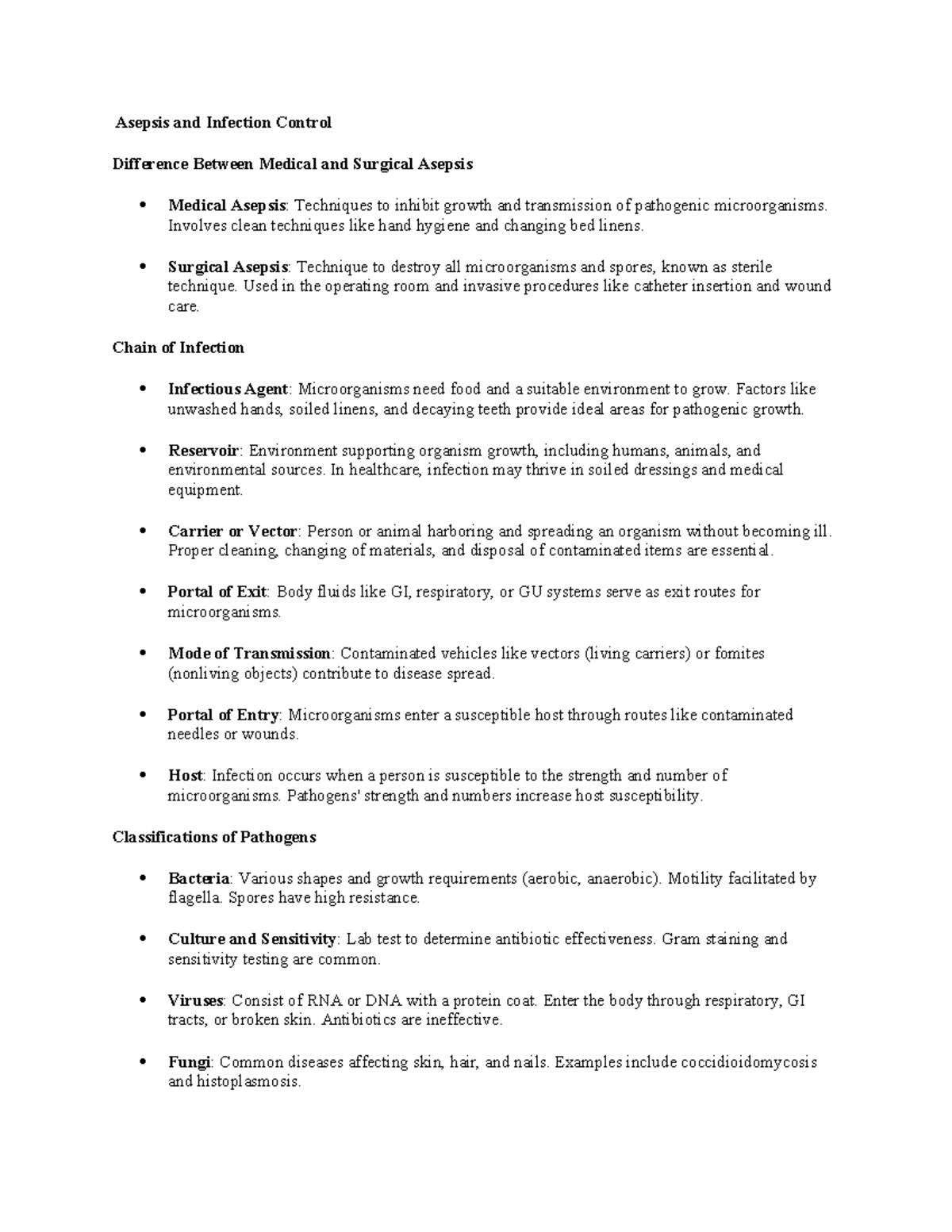Asepsis and Infection Control Study Guide: Medical vs. Surgical Asepsis ...