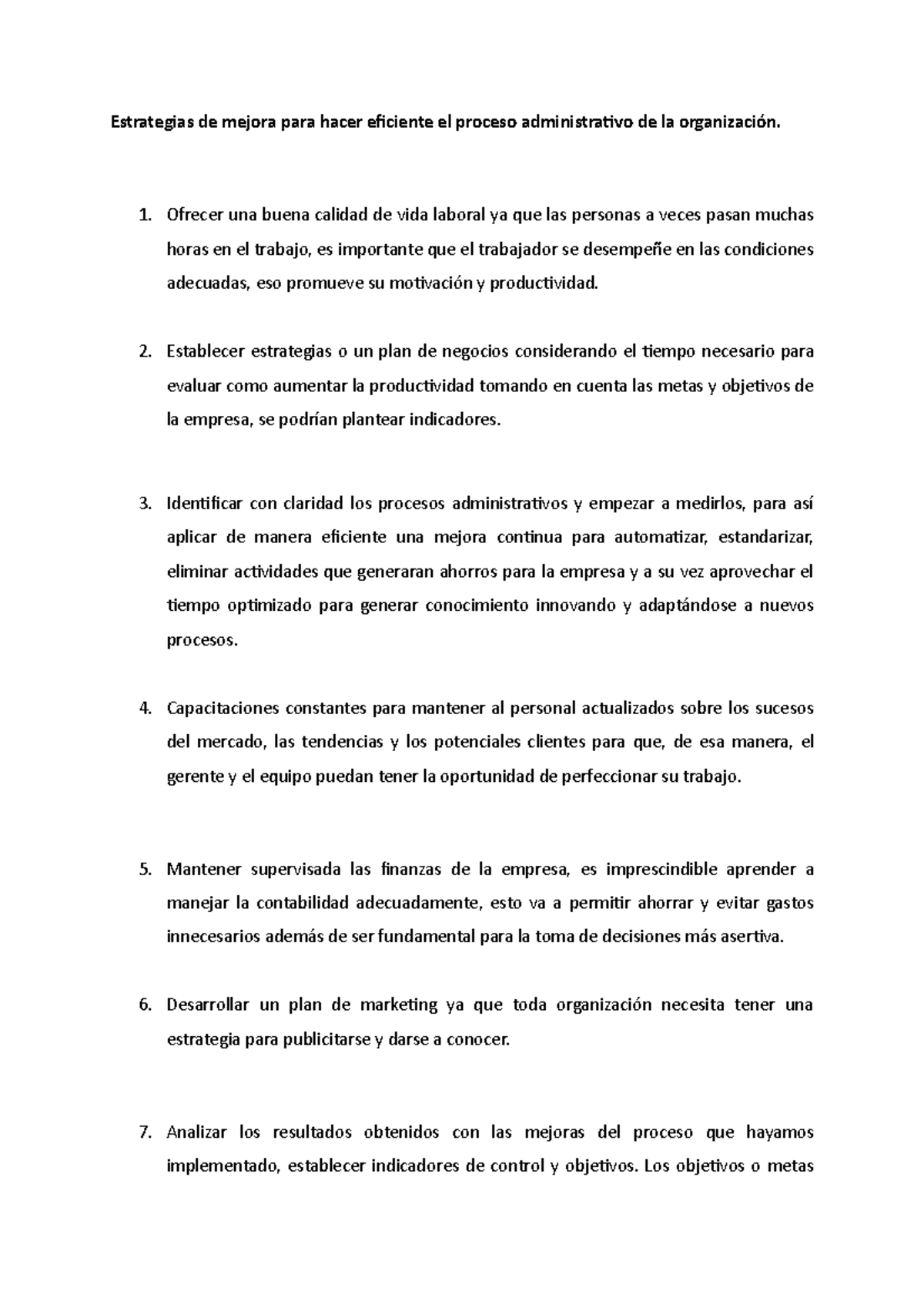Estrategias de mejora para hacer eficiente el proceso administrativo de ...