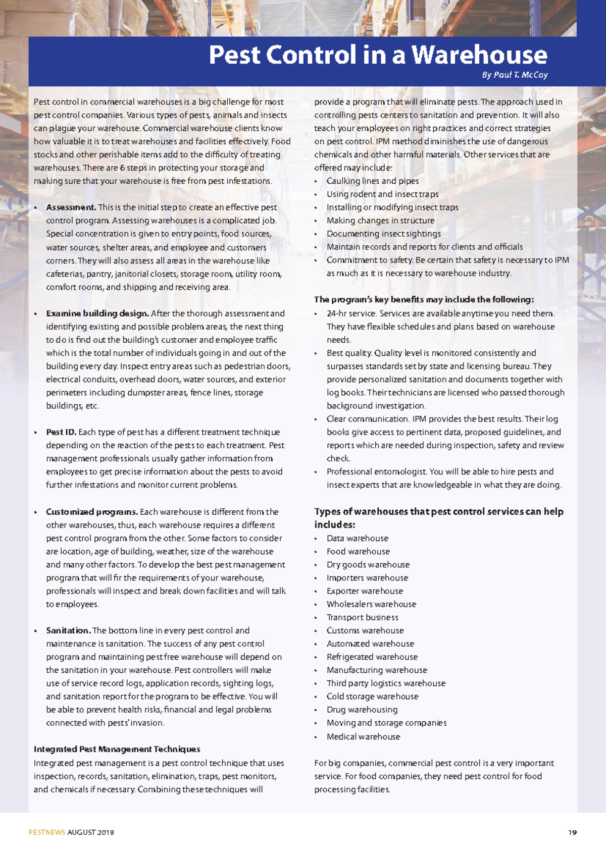 Pest Control Strategies for Warehouses: A Comprehensive Guide - Studocu