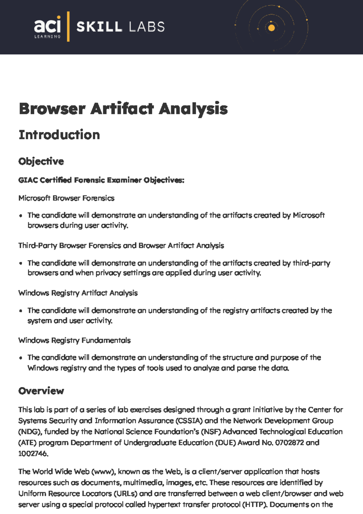 Lab Instructions: Browser Artifact Analysis (GIAC Forensics) - Studocu