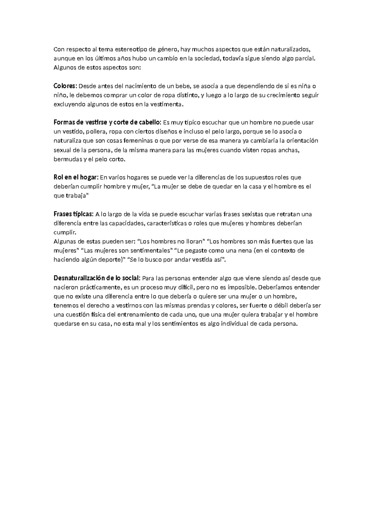Dsgpfs - Apuntes sobre Estereotipos de Género y Roles Sociales - Studocu