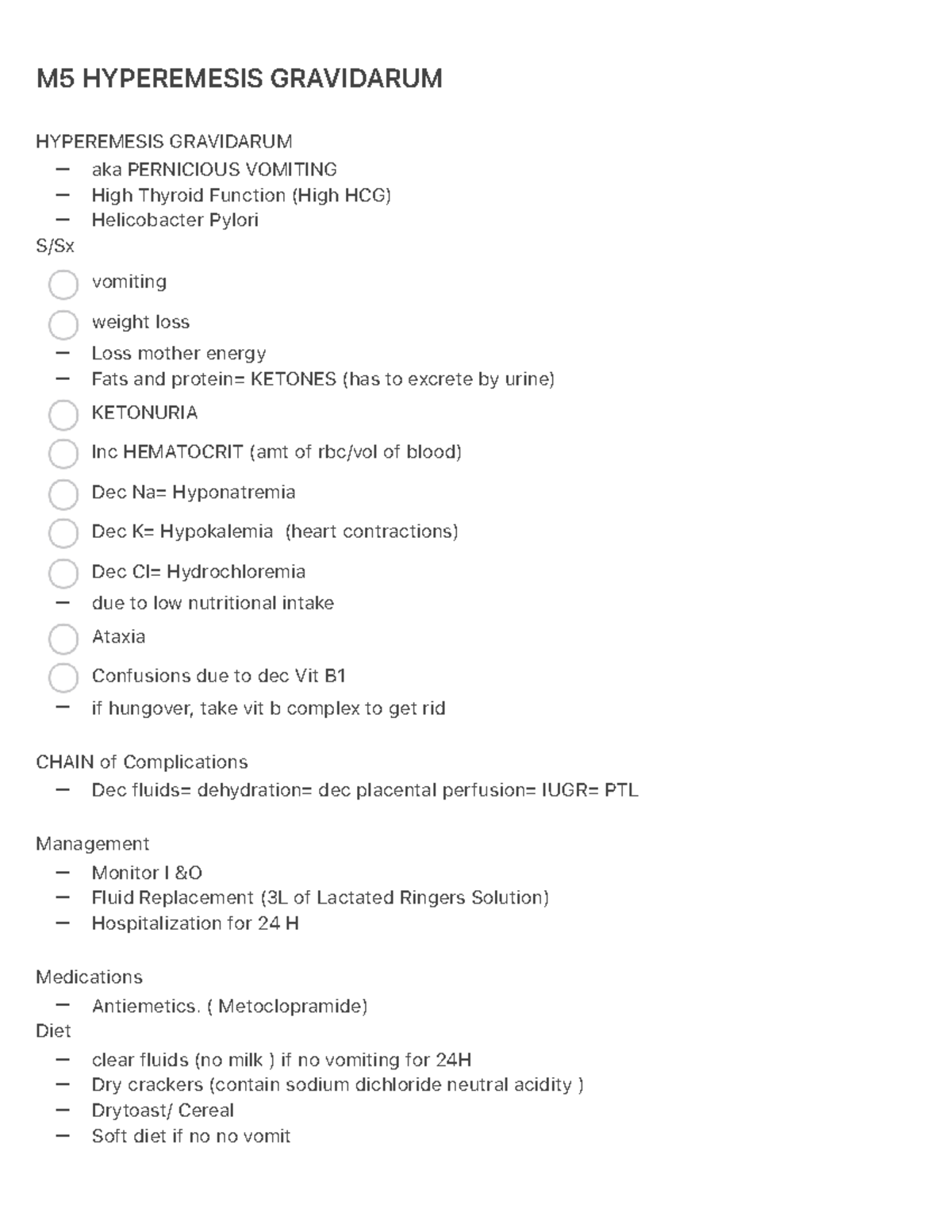M5 Hyperemesis Gravidarum: Management, Complications, and Care ...