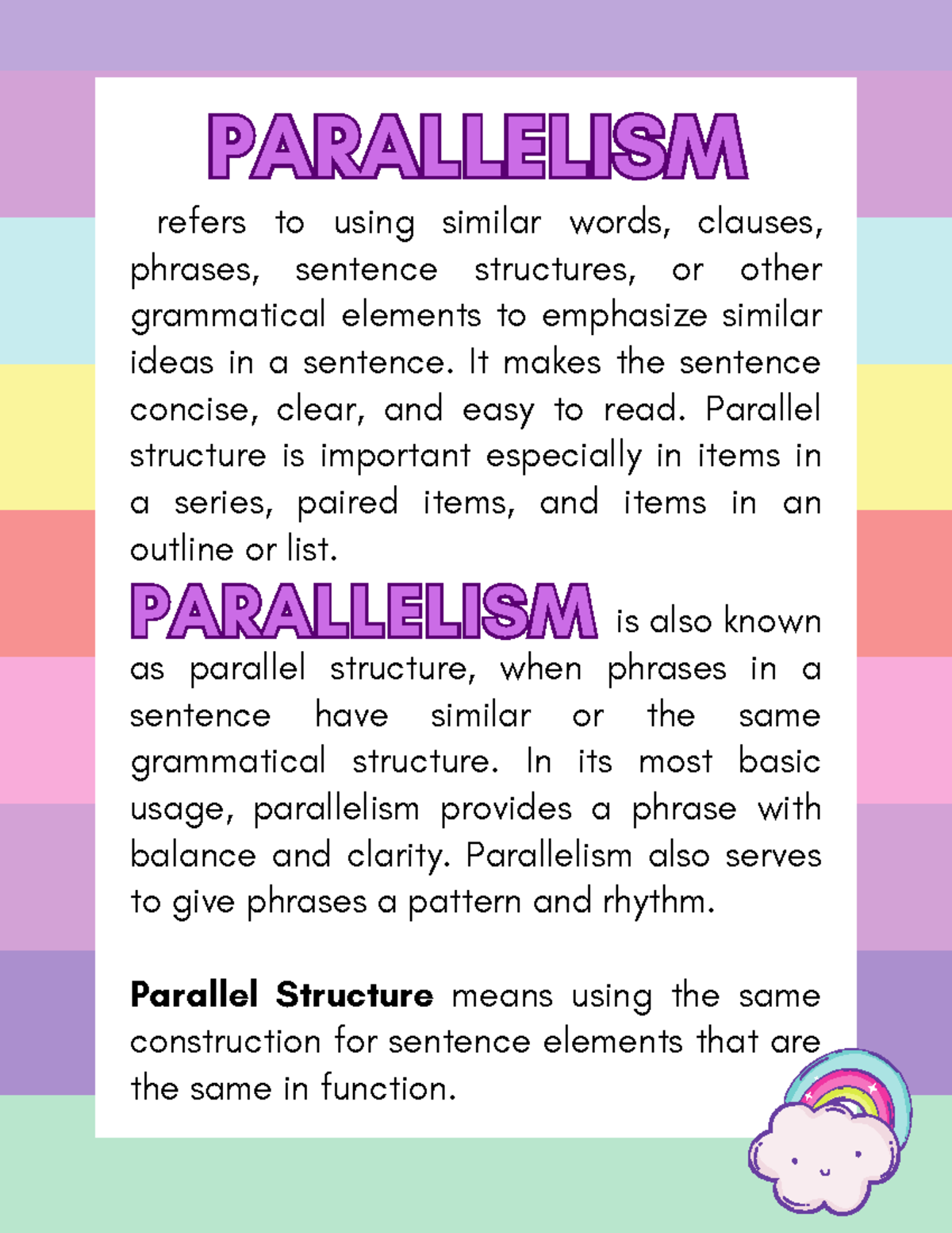 Parallelism and Cohesive Devices: Module Overview - Studocu