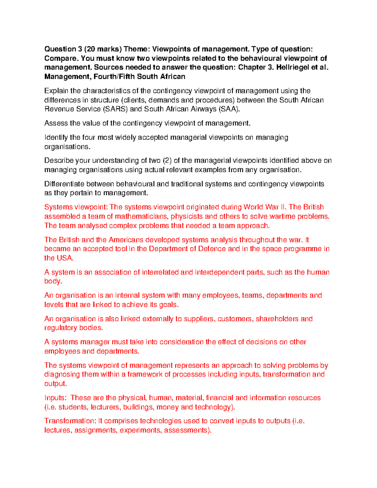 MAN201 Final Exam Notes - Management II: Key Concepts & Theories - Studocu