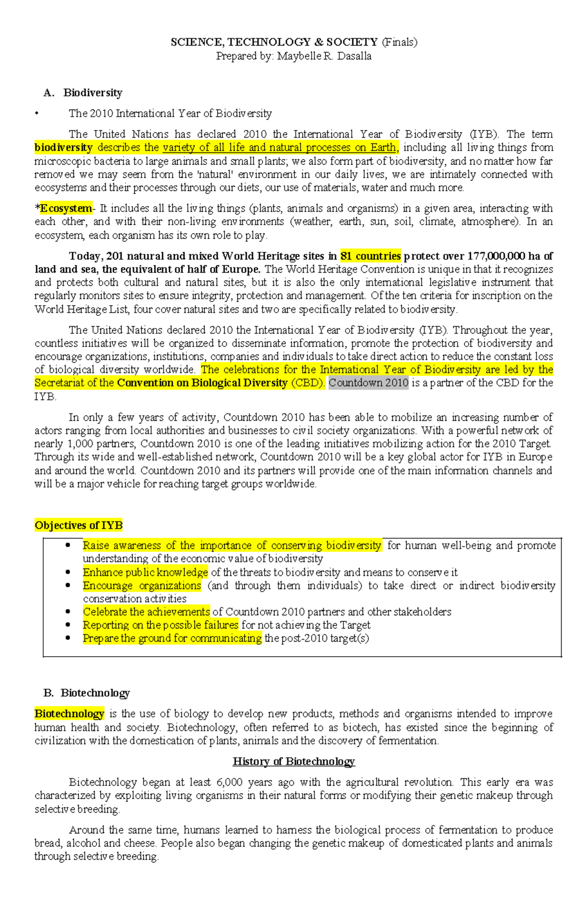 SCI 101: Science, Technology & Society - Final Exam Study Notes - Studocu