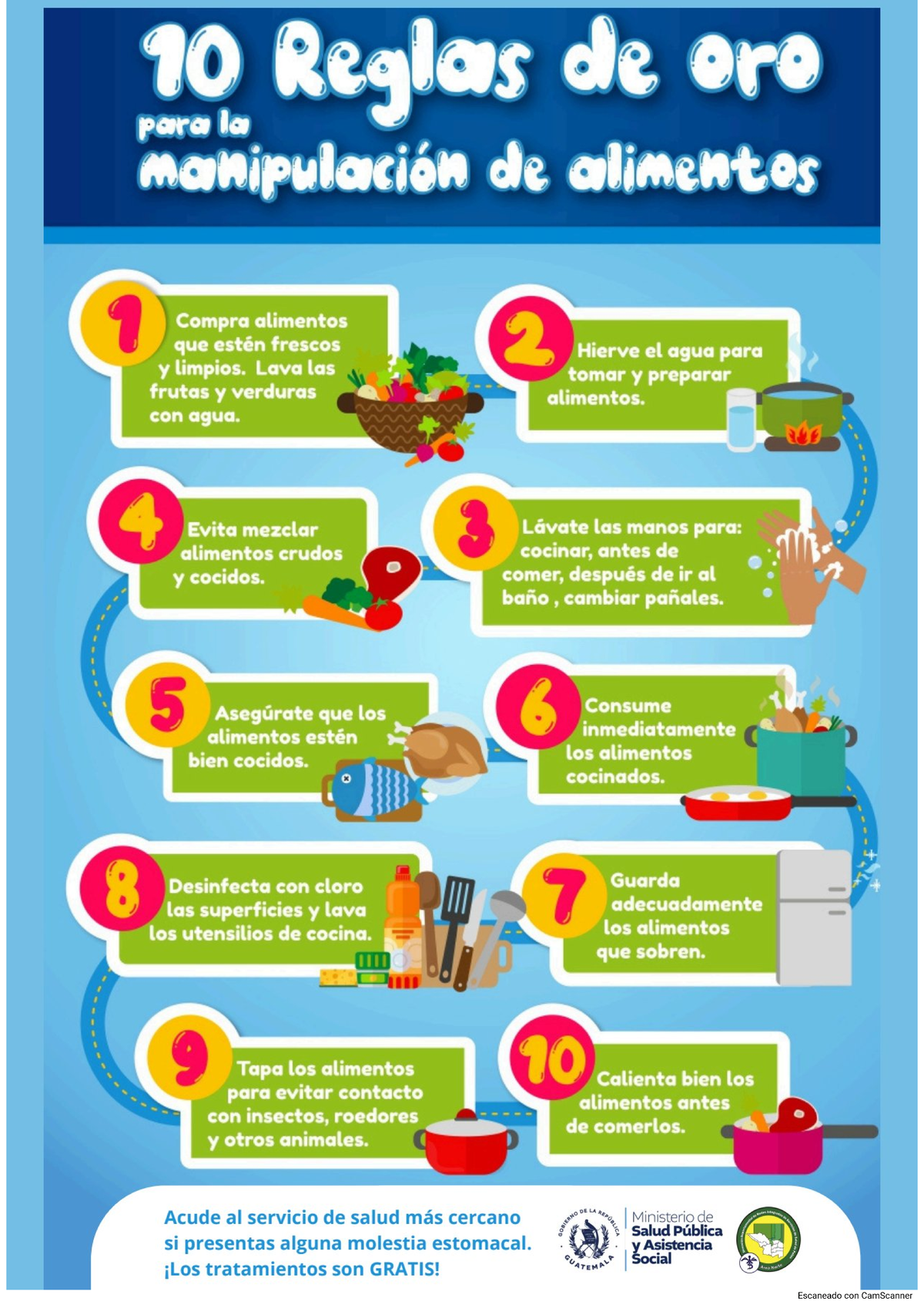 10 Reglas de Oro para la Manipulación de Alimentos - Infografía - Studocu
