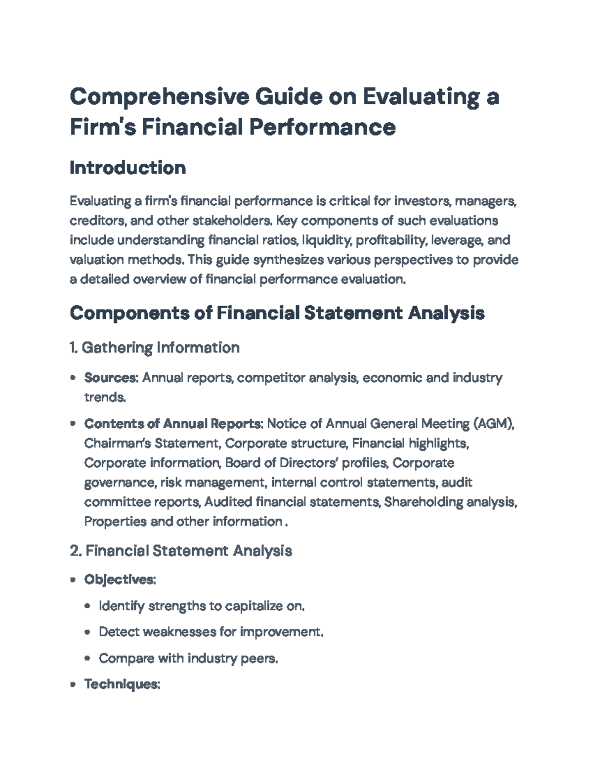 Comprehensive Guide for Evaluating Financial Performance Analysis ...
