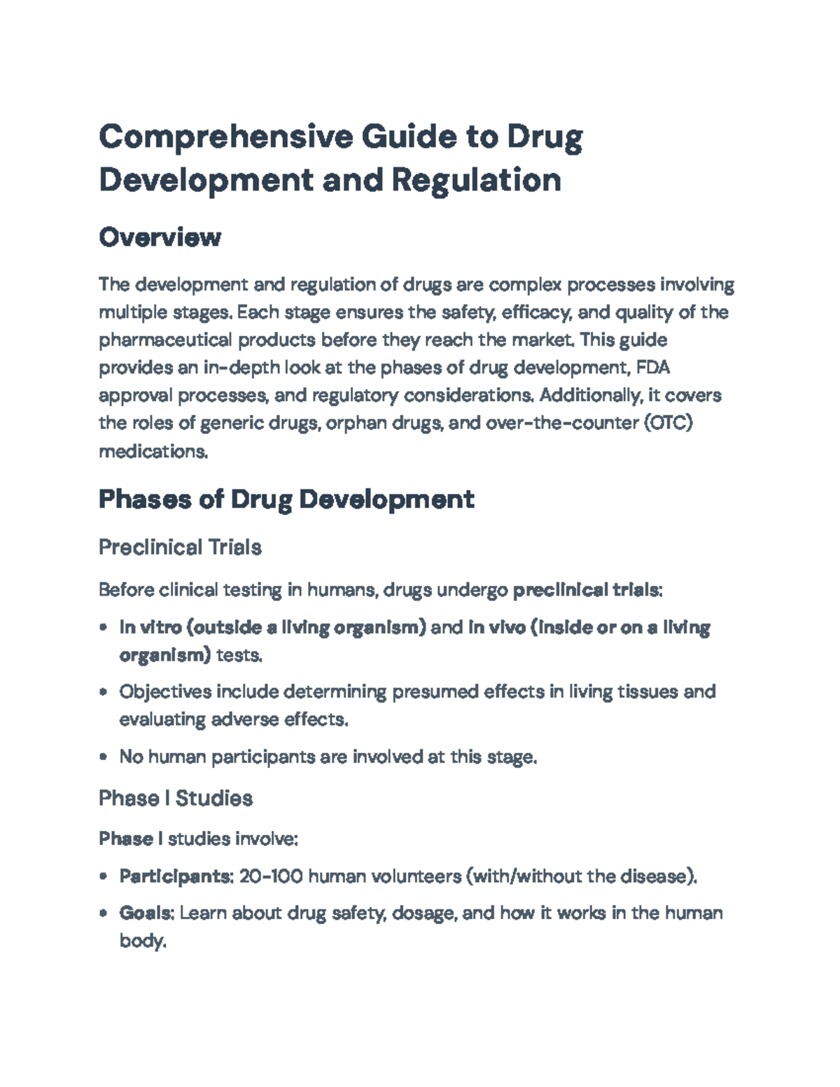 Comprehensive Guide to Drug Development and FDA Regulation ...
