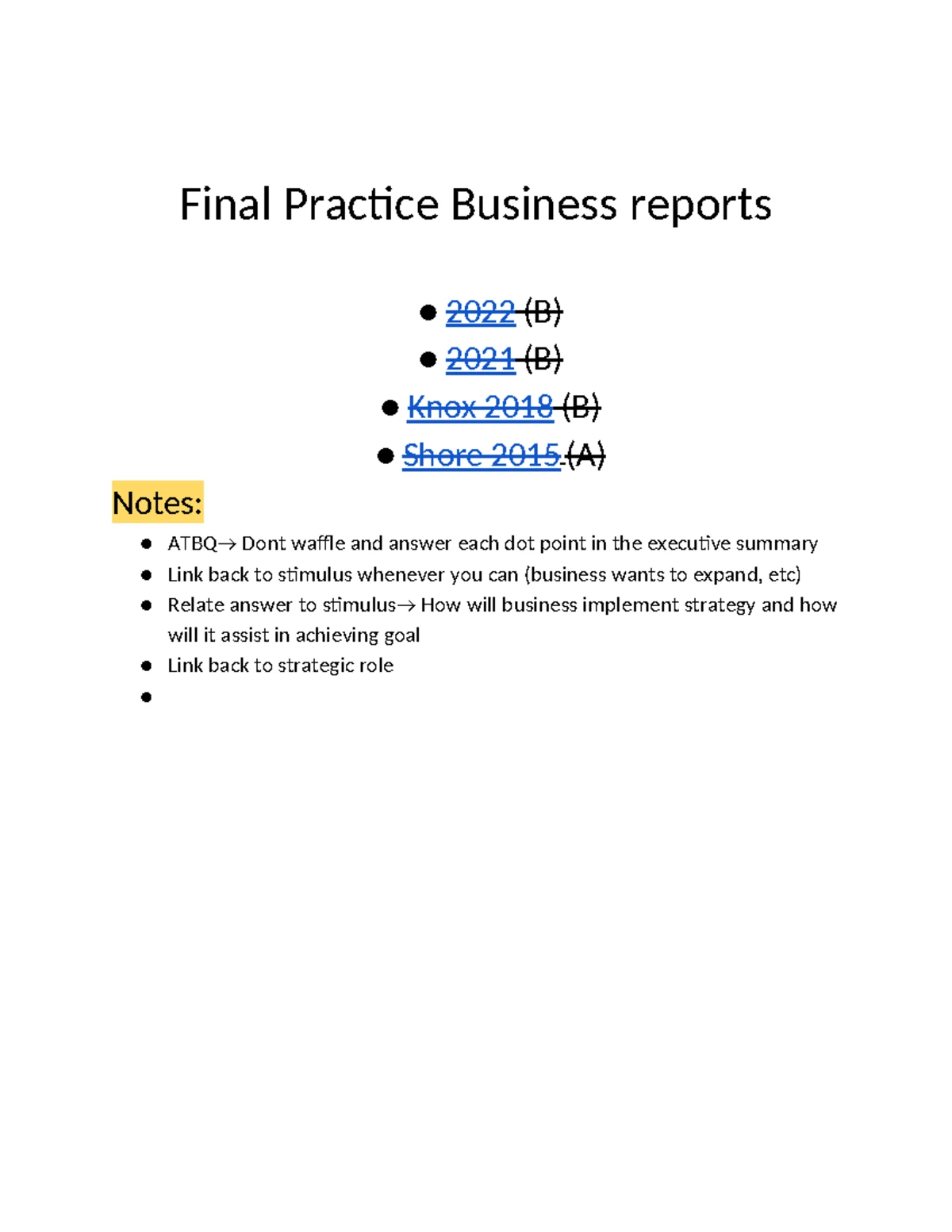 2023 HSC Marketing Task 3 - Practice Business Report and Strategies ...