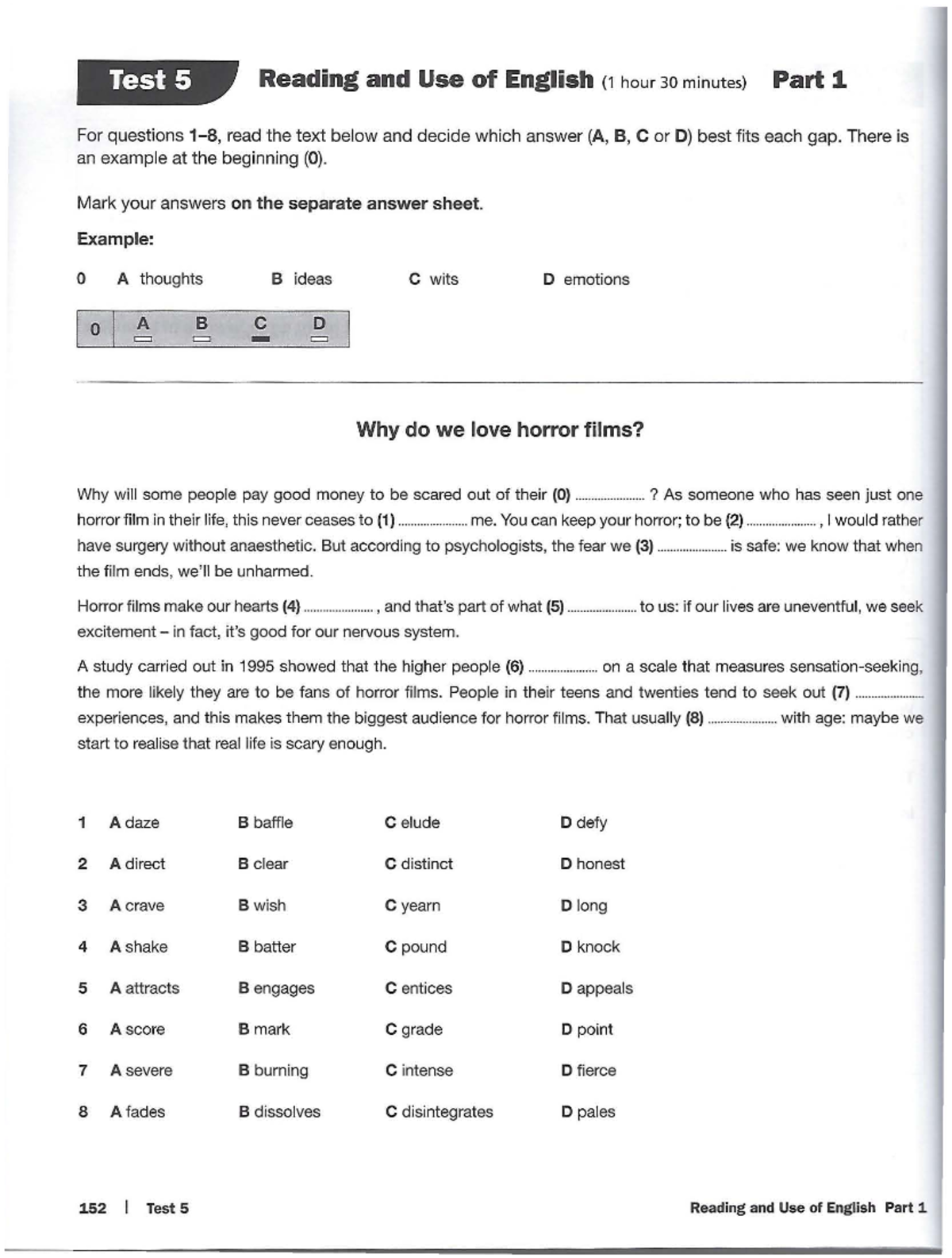 542825627 Test 5 Reading and Use of English: Comprehensive Review - Studocu