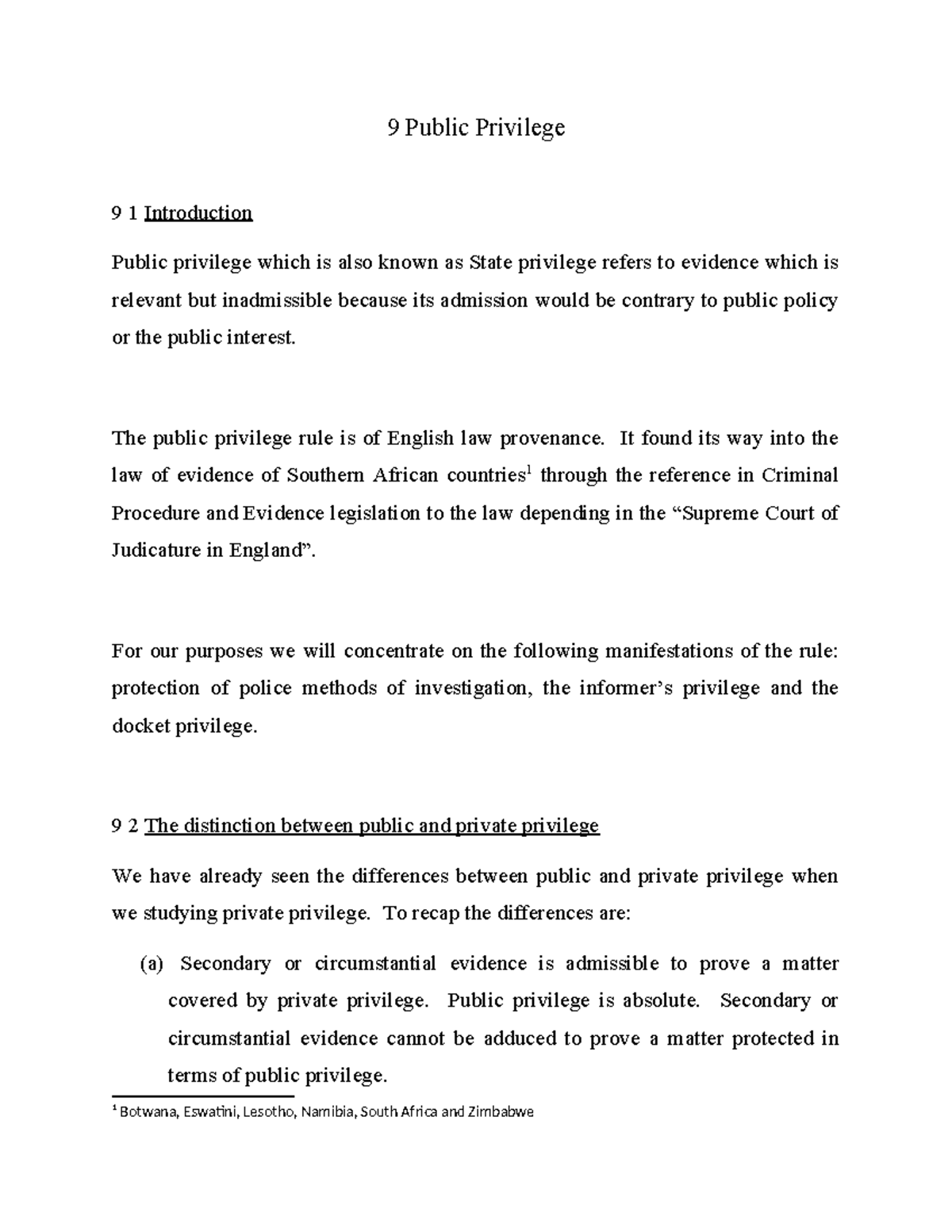 9 Public Privilege - 9 Public Privilege 9 1 Introduction Public ...