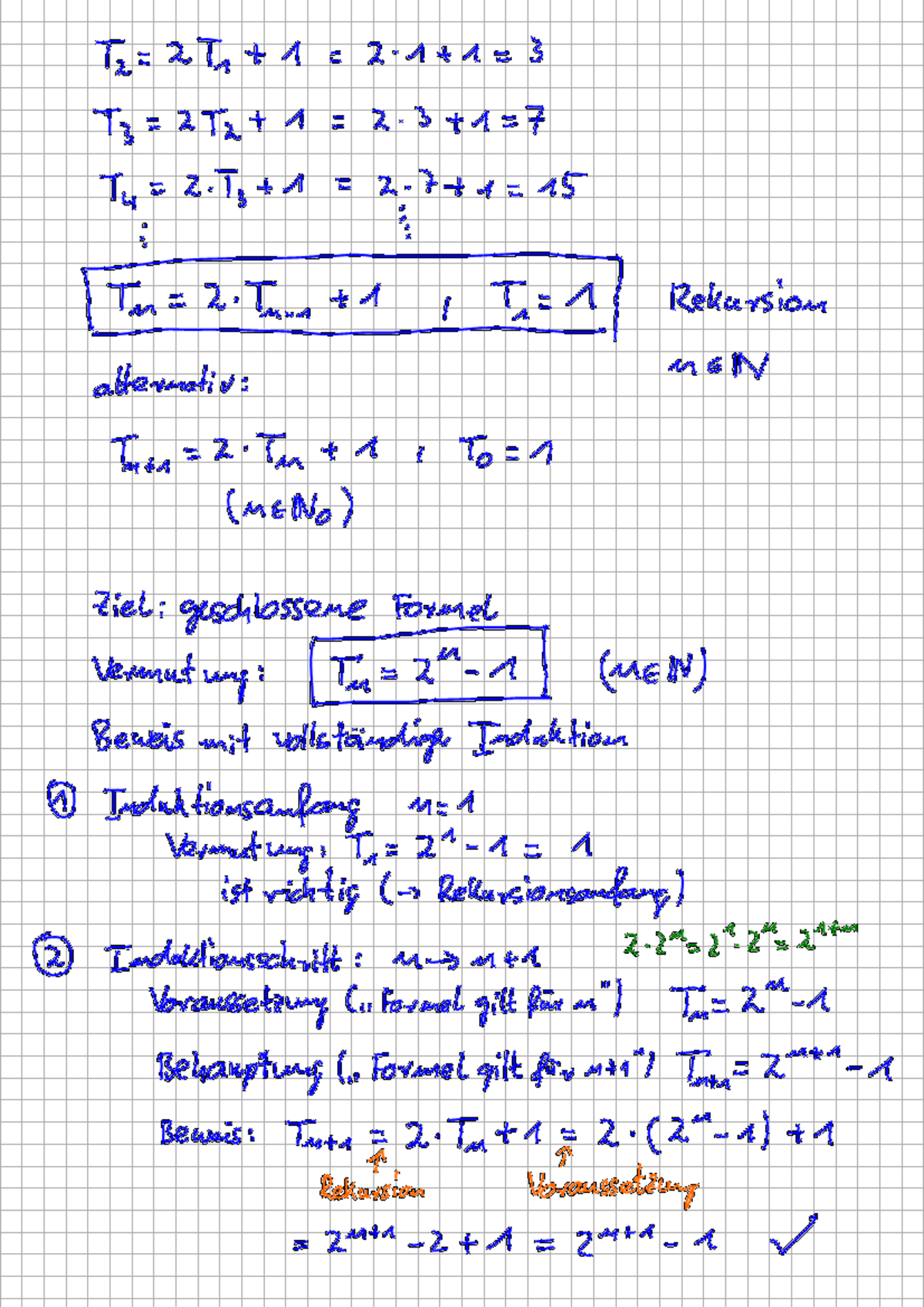 Mitschrieb 20251006: Rekursion und Induktion in Mathematik - Studocu