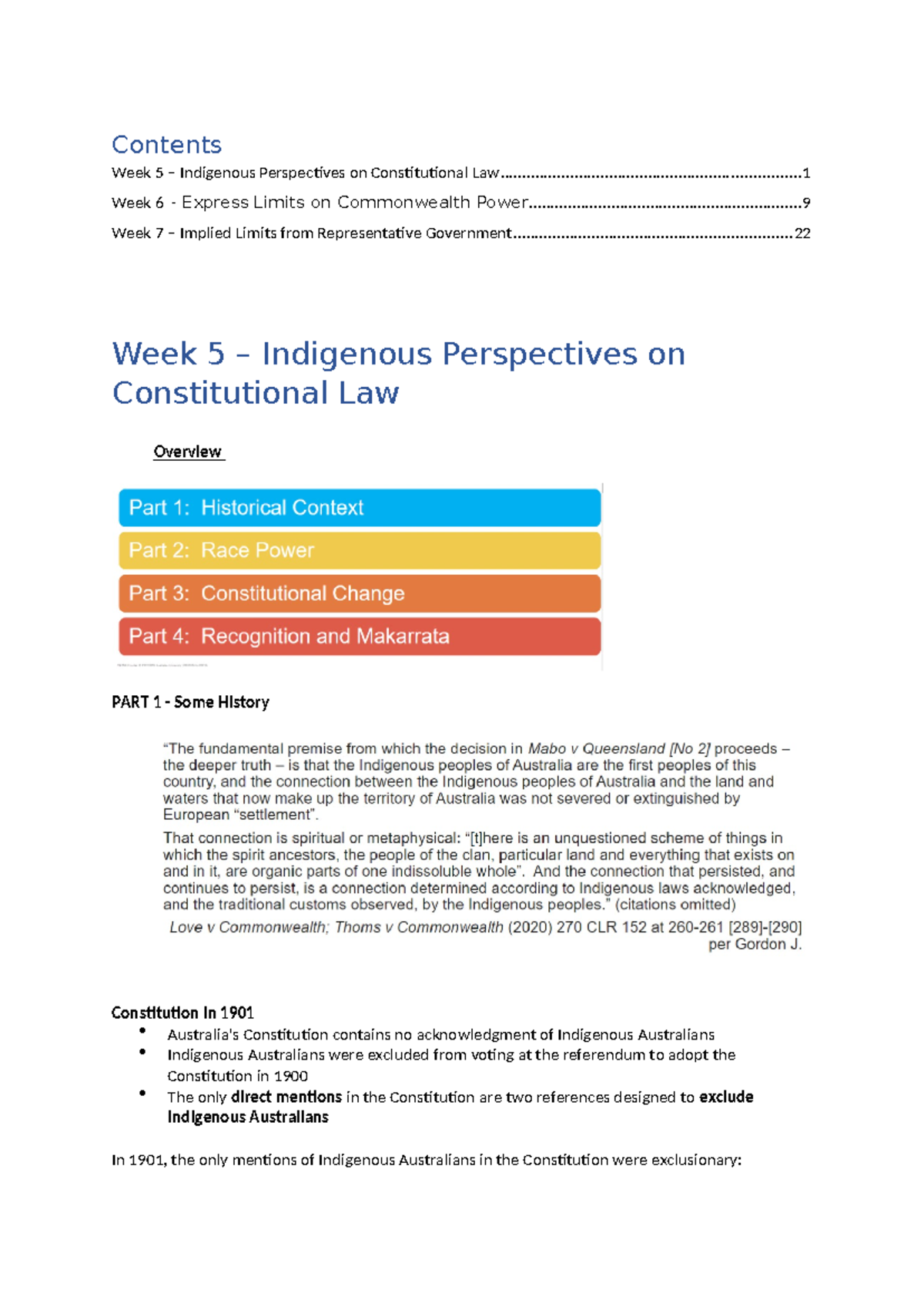 LLB203 Final Exam Notes - Indigenous Perspectives & Constitutional Law ...