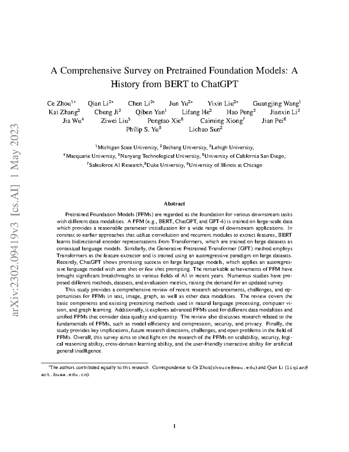 Zhou - Comprehensive Survey on Pretrained Foundation Models (PFMs ...