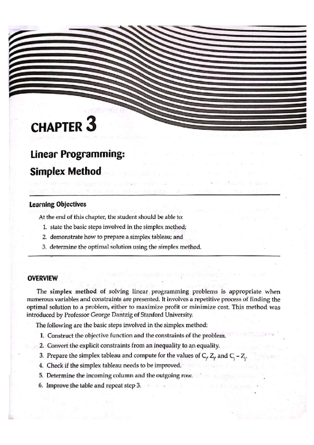 CHAPTER 3: Linear Programming - Simplex Method Overview and Procedures ...