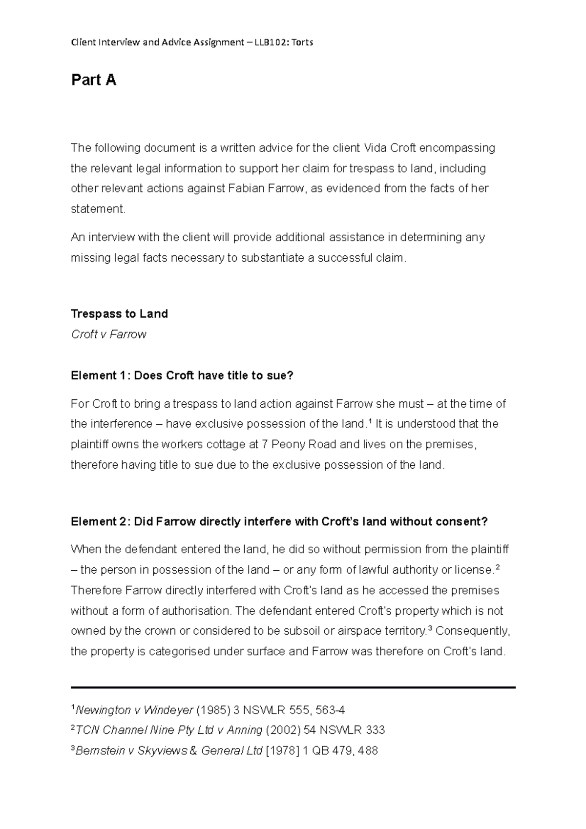 LLB102 Sem 2 - assignment - Cadault Solicitors Part A - 1684 words Part ...