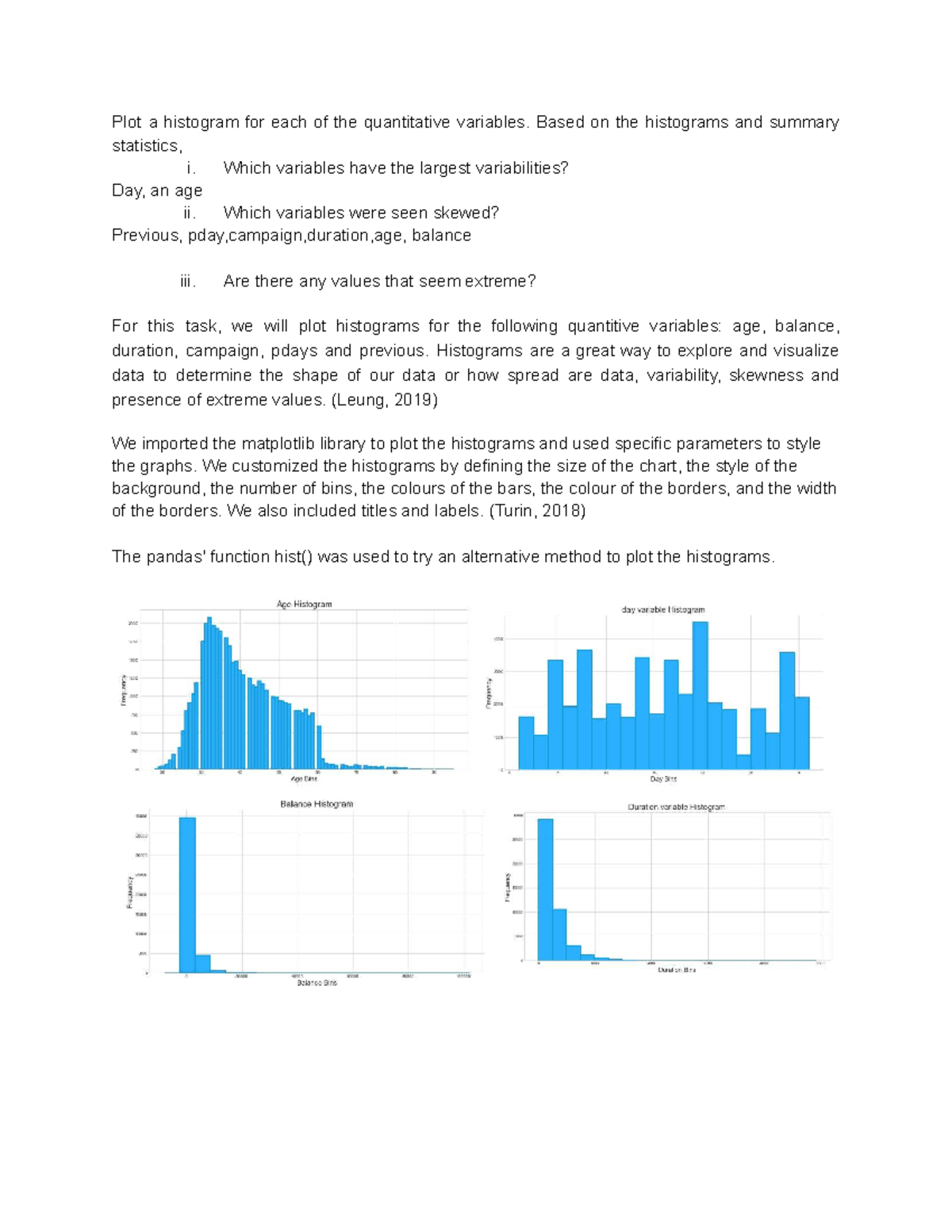 Histograms Analysis for Quantitative Variables in Data Study - Studocu