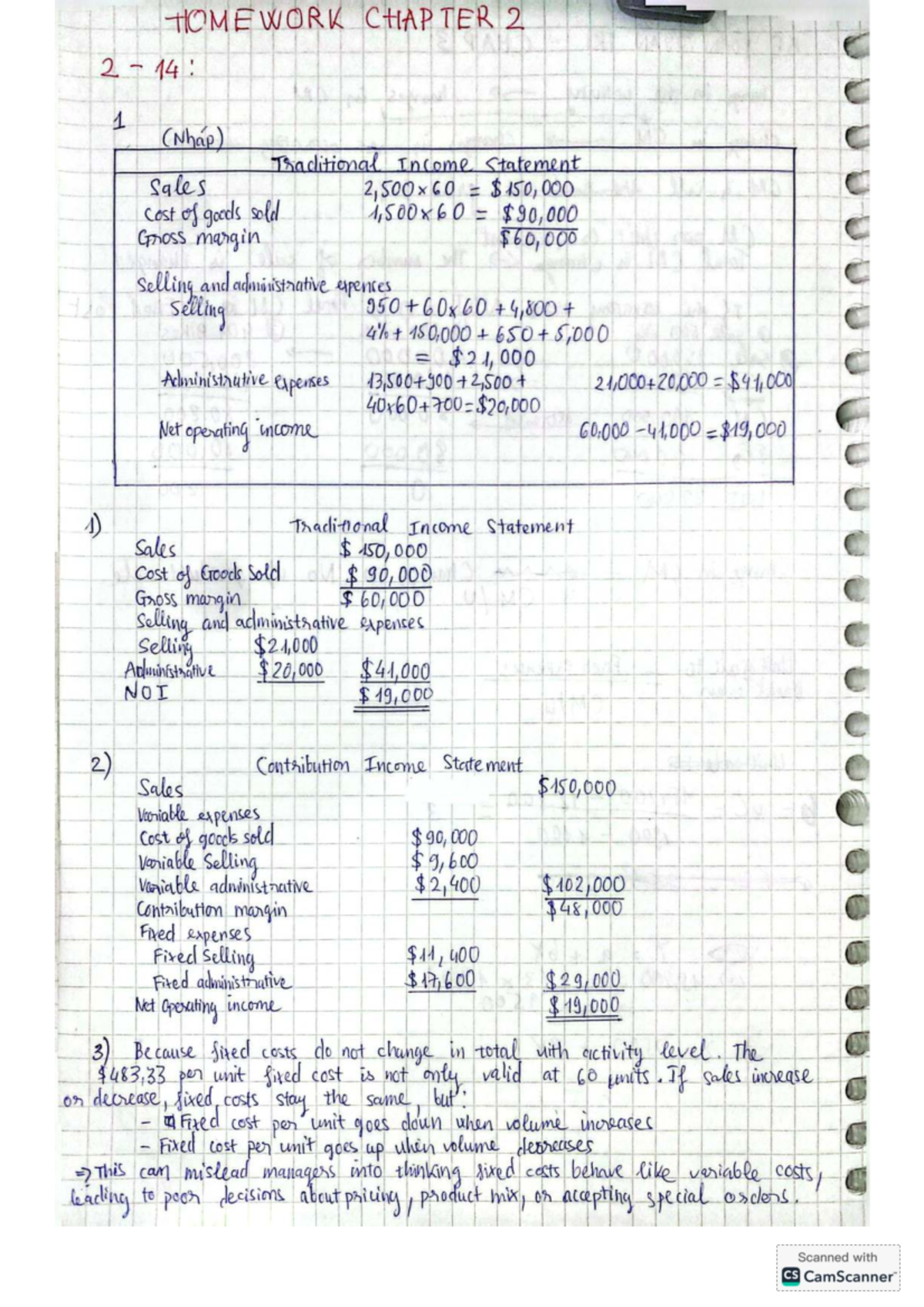 Homework 2 KTQT - Traditional vs Contribution Income Statement Analysis ...