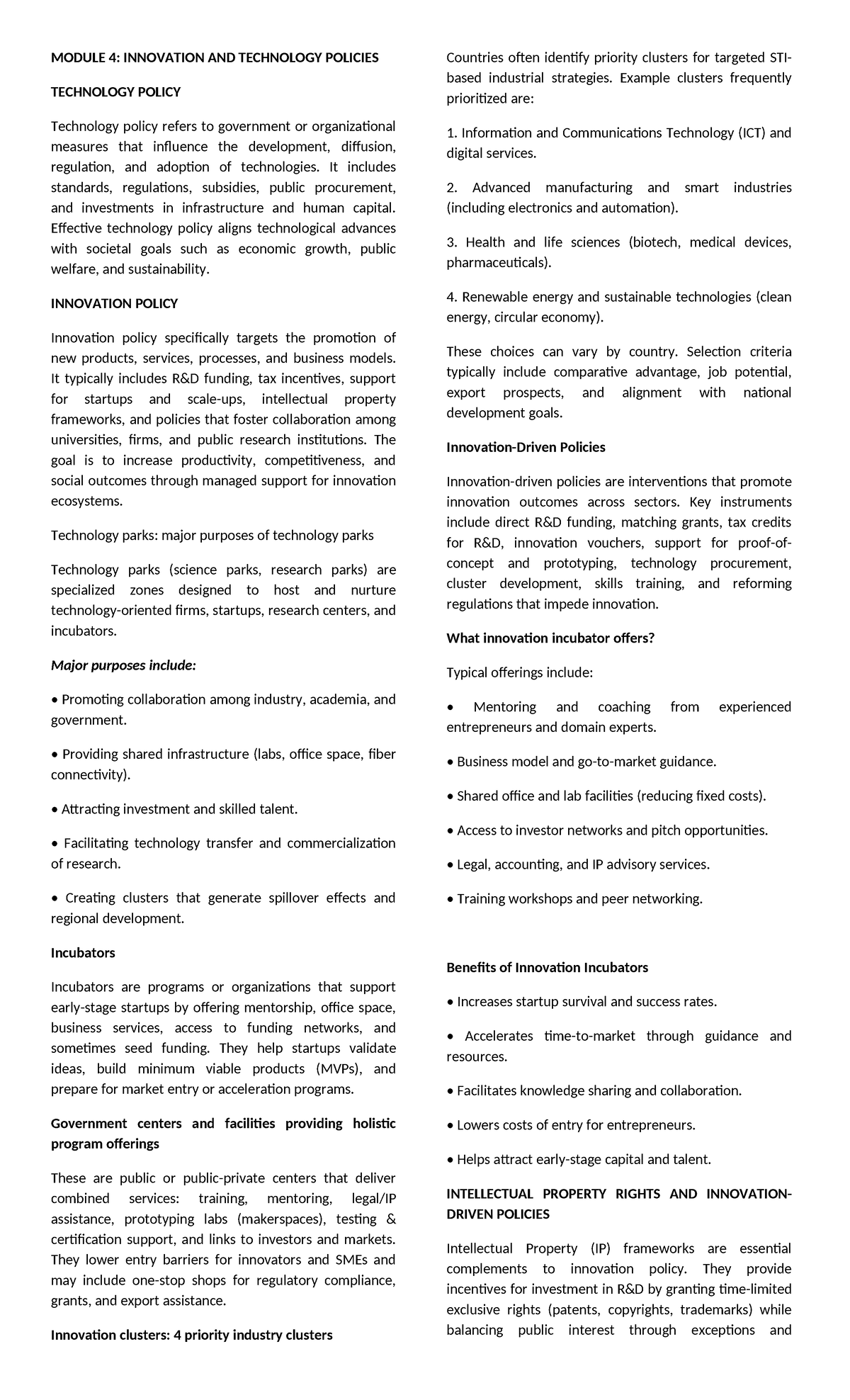 Picture of Module 4: Innovation & Technology Policies Overview - Studocu