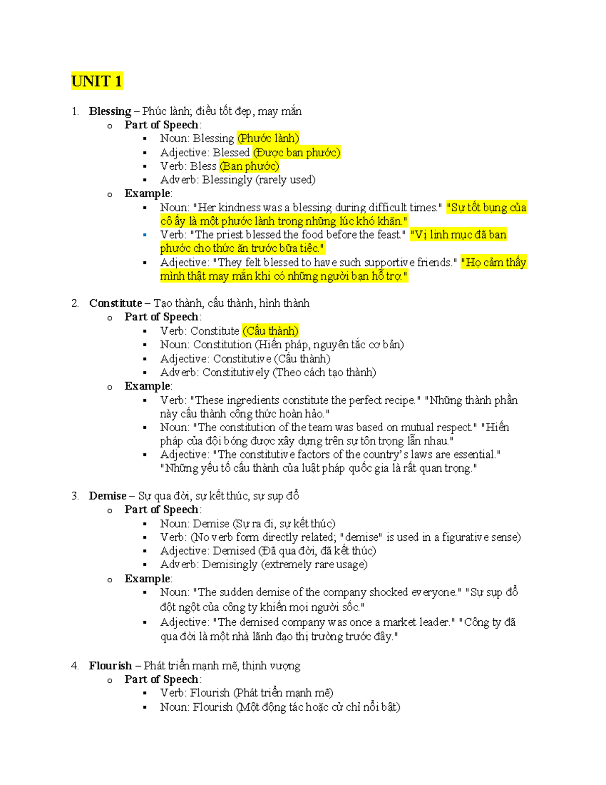 Vocab Log Reading: Unit 1-4 Vocabulary and Examples - Studocu