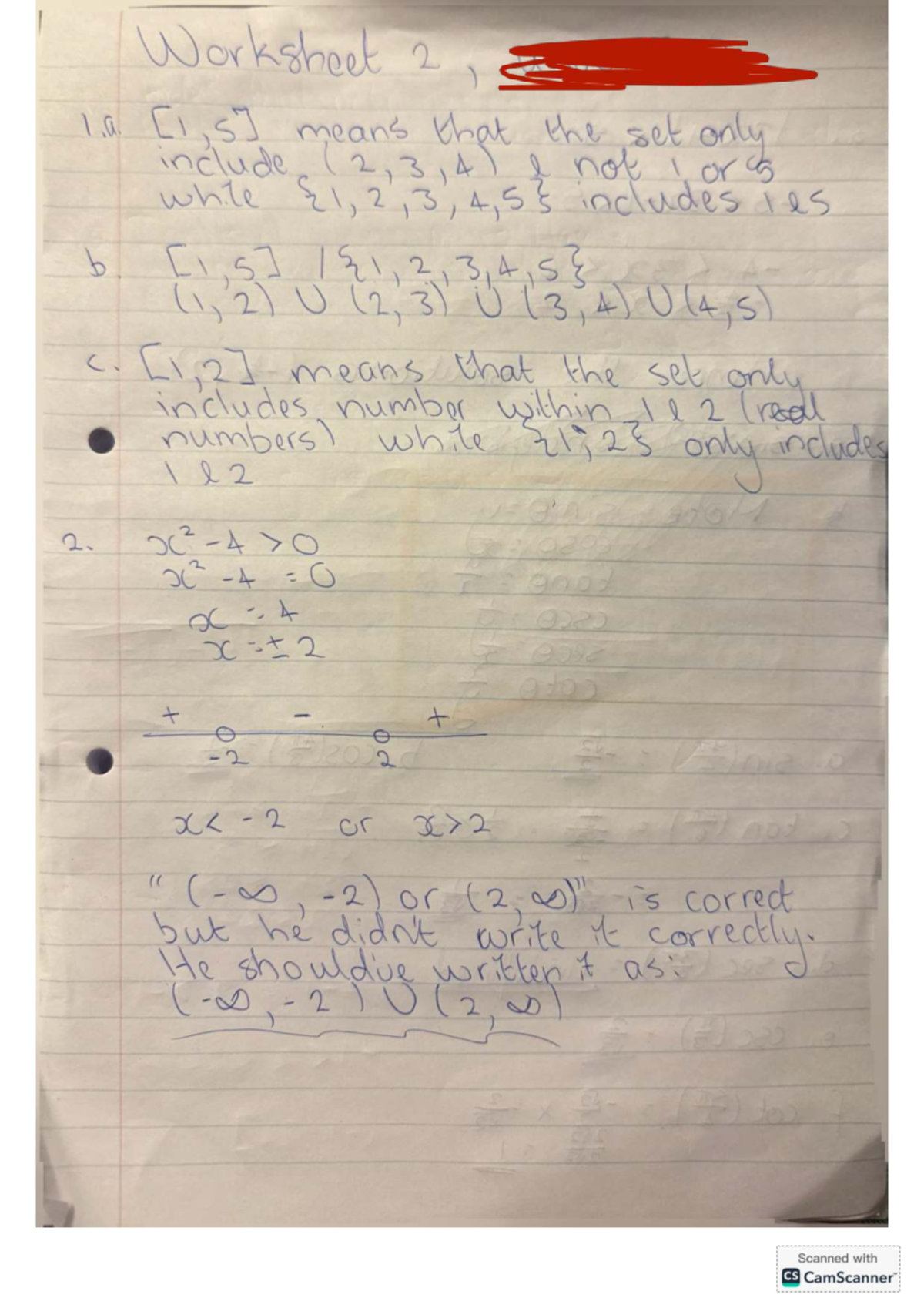 Worksheet 2: Set Notation and Function Analysis - Studocu