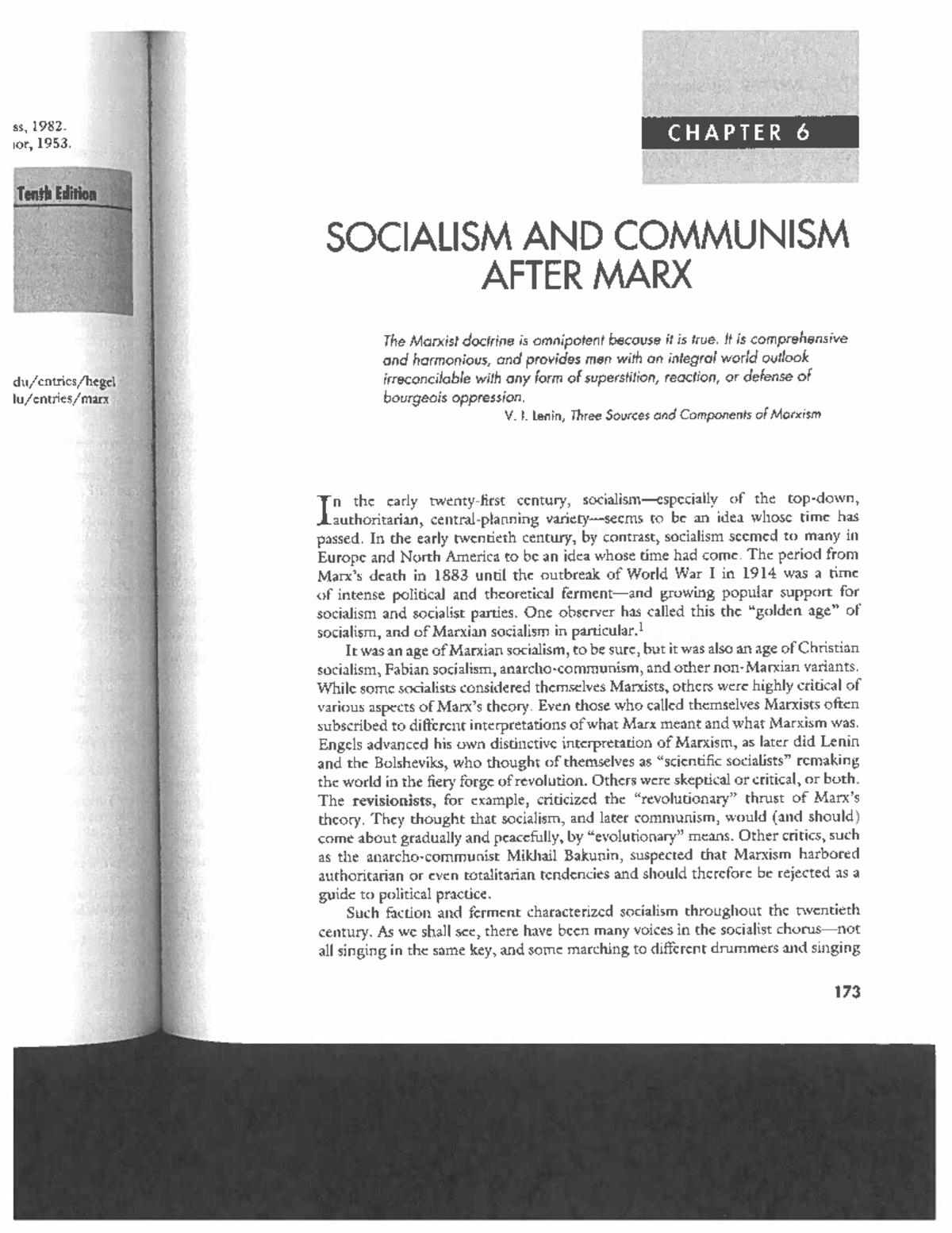 SS 1982: Final Exam Review Notes on Socialism and Communism After Marx ...