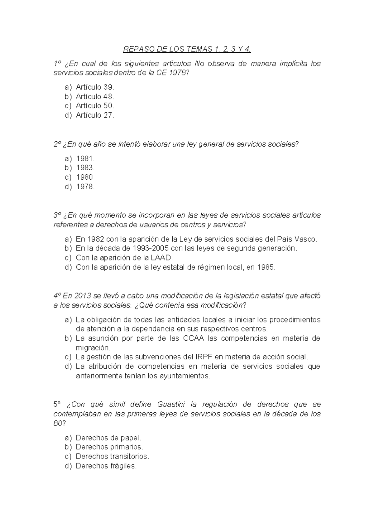 Repaso FINAL TEST Temas 1, 2, 3 y 4 de Servicios Sociales - Studocu