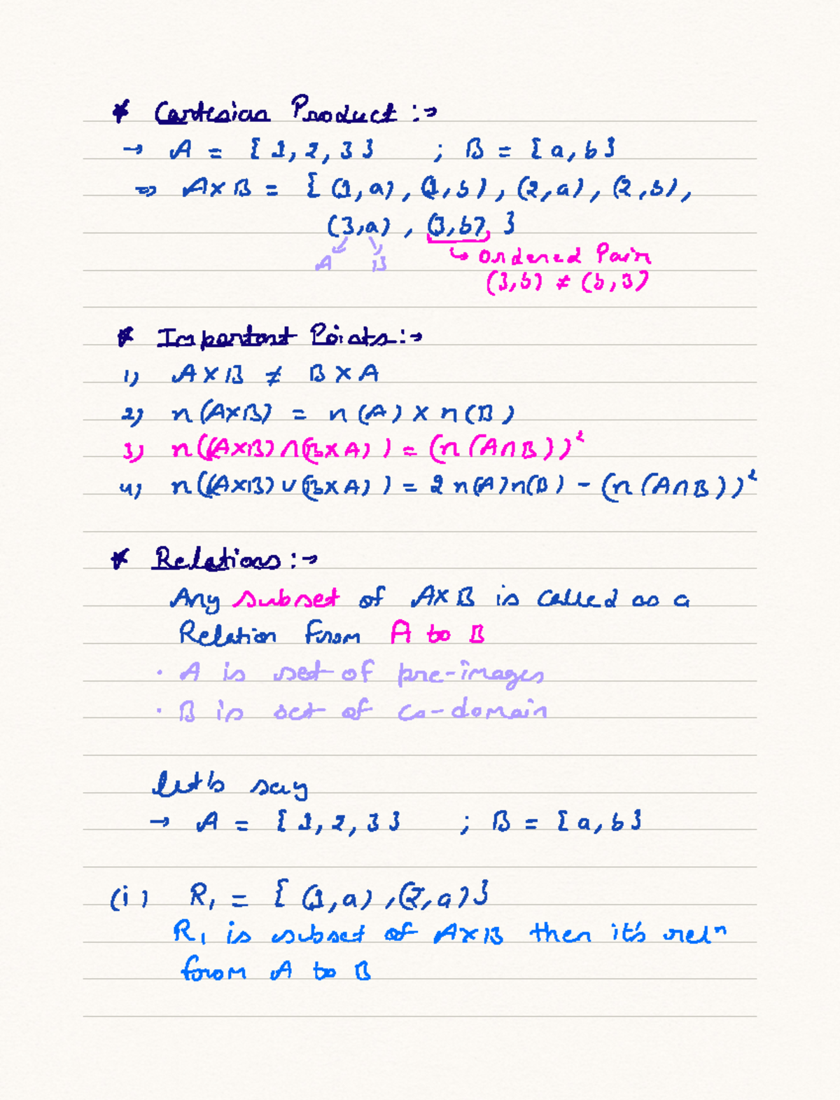 Relations - taggede le - A Cartesian Product A 1 2 53 B a b 3 Ax 13 Cd ...