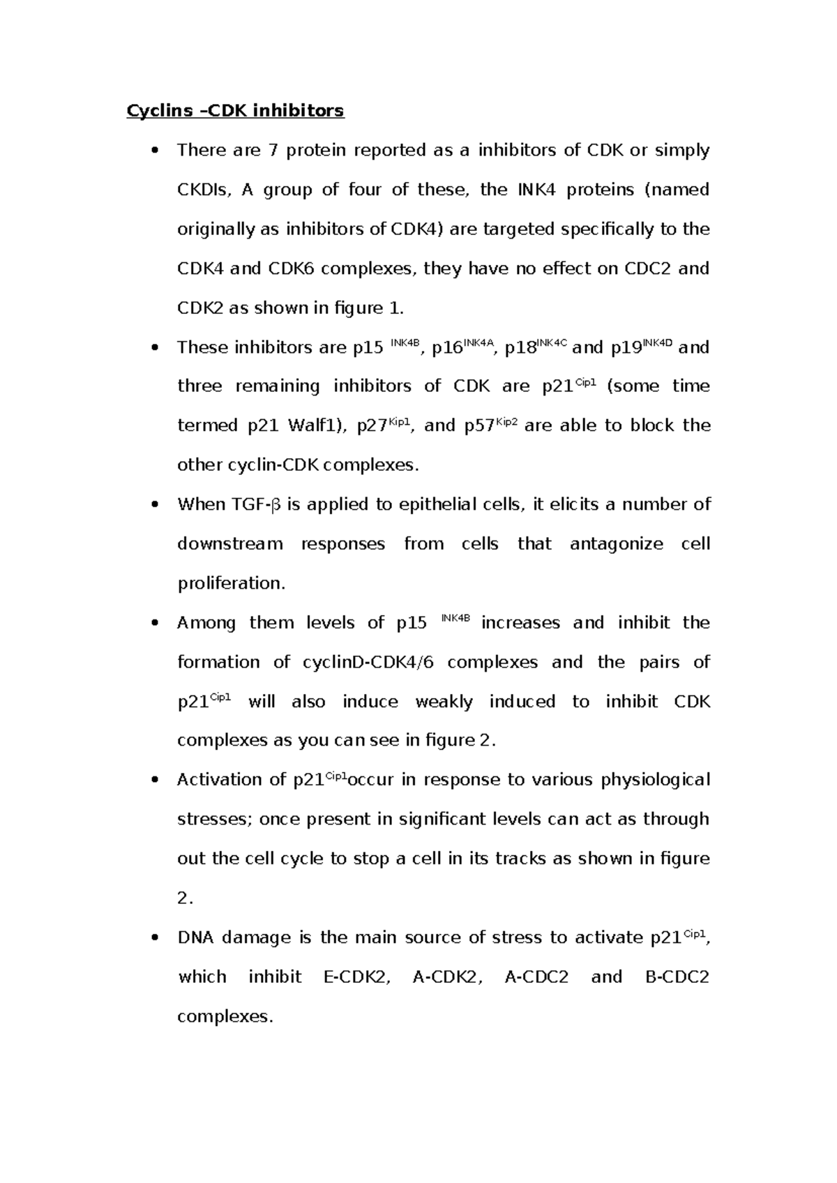 Cell Cycle Regulation and CDK Inhibitors: 2nd Class Notes - Studocu