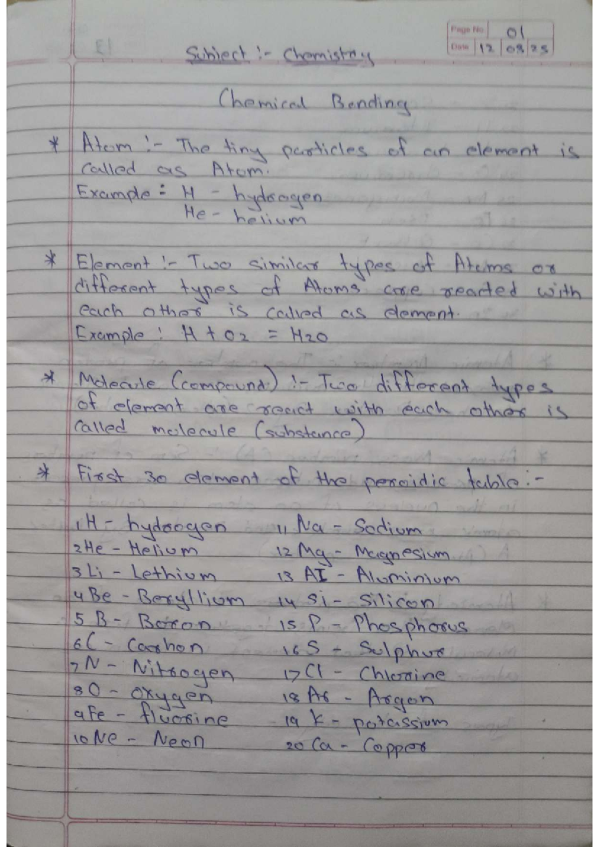 Chemistry 12: Atom Structure and Bonding Concepts Notes - Studocu