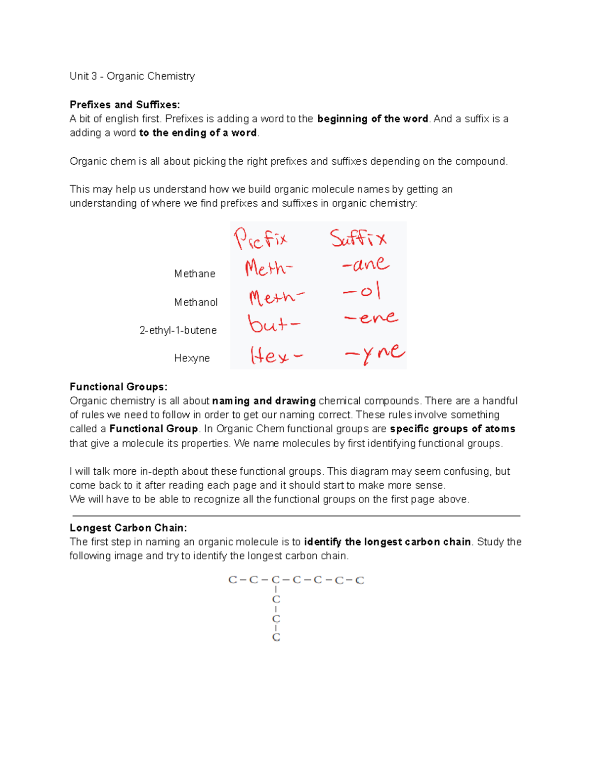 Organic Chemistry Unit Guide QAincluded-1 - Unit 3 - Organic Chemistry ...
