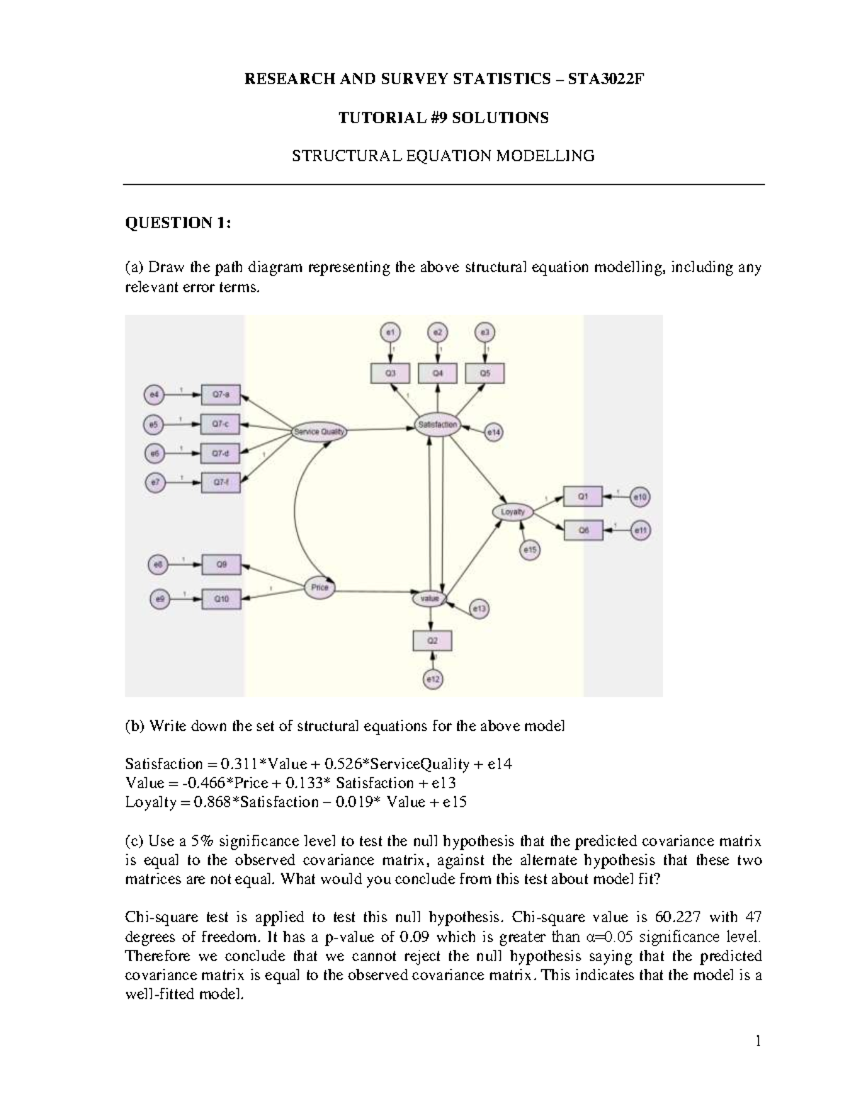 STA3022F Tutorial Solutions: Structural Equation Modelling Analysis ...