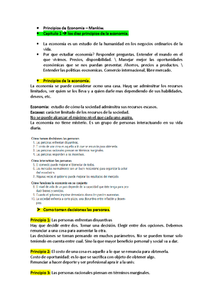 Economía I - Unidad 1: Introducción y Principios Básicos - ECONOMÍA I ...