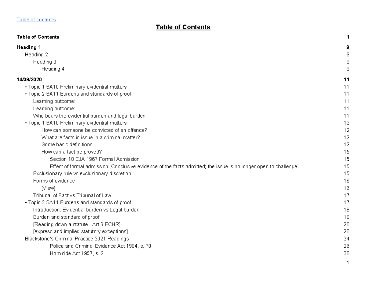 1. Revision Notes Weeks 1 - 7 - Table of Contents [competence and ...