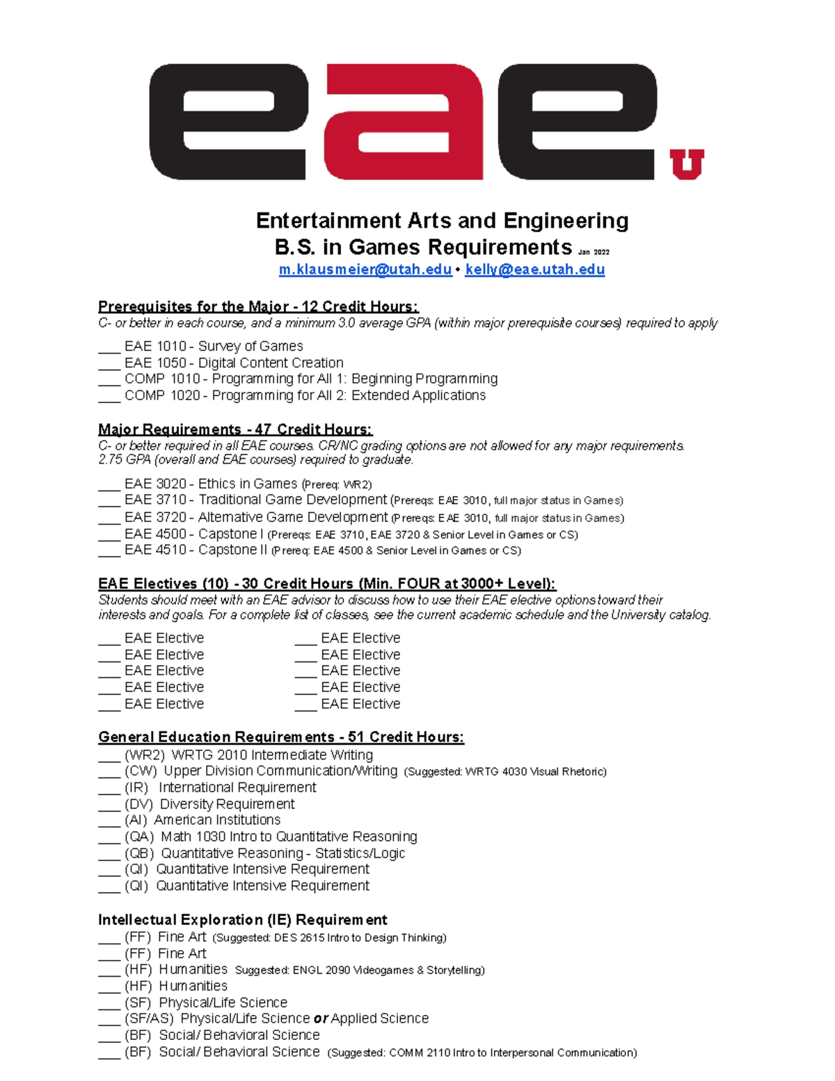 BS Games requirements sheet 2022 1 - Entertainment Arts and Engineering ...