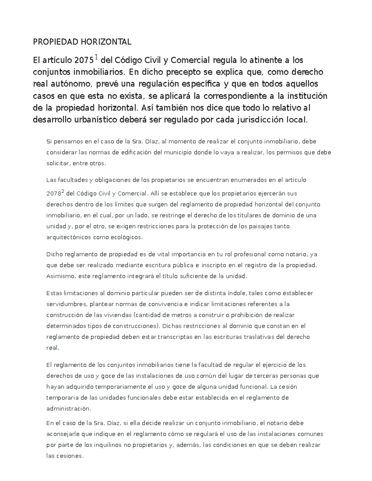 M2-L2-Aspectos Clave de la Propiedad Horizontal y Su Regulación - Studocu
