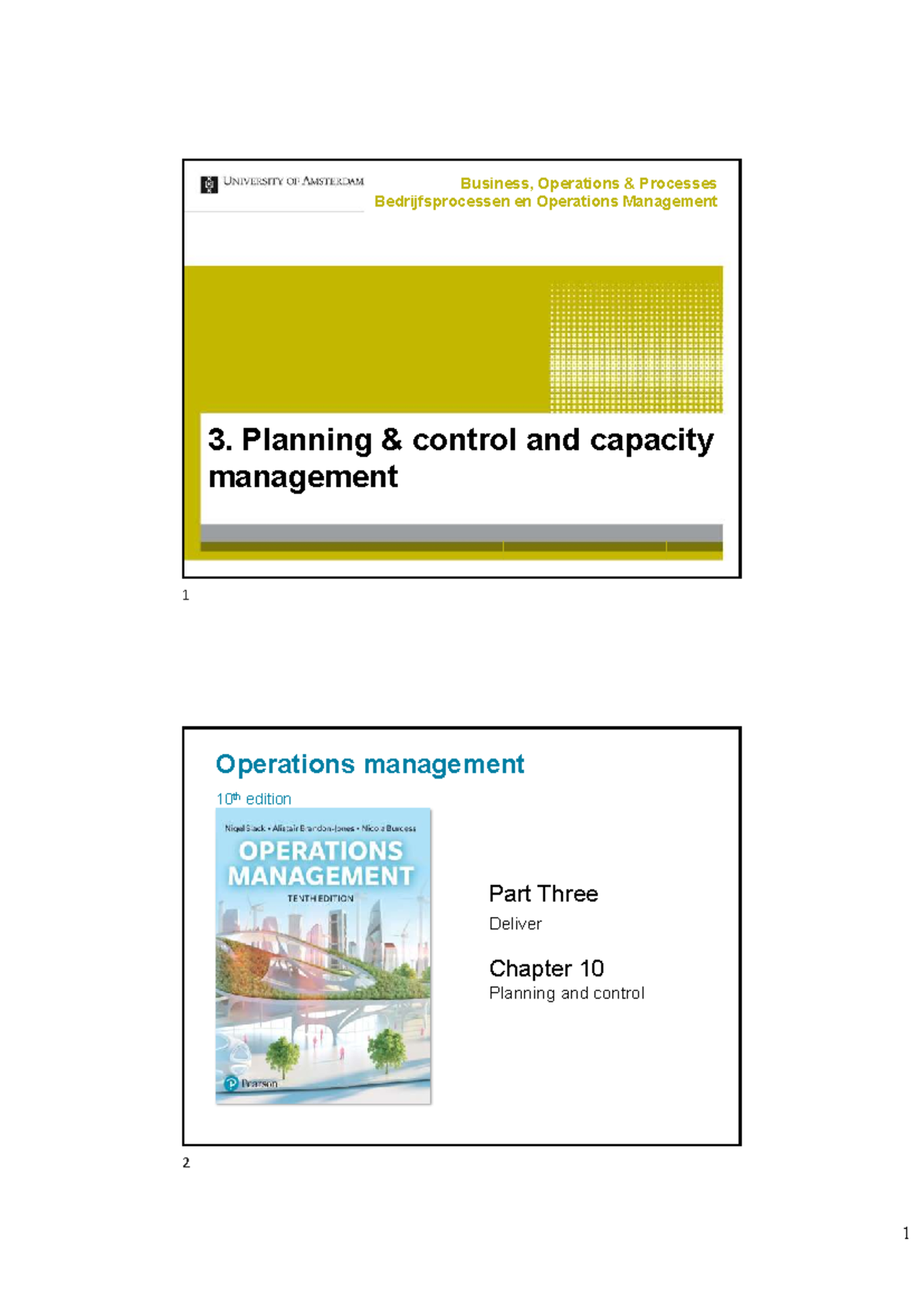 Chapter 10: Planning & Control in Operations Management - Studeersnel