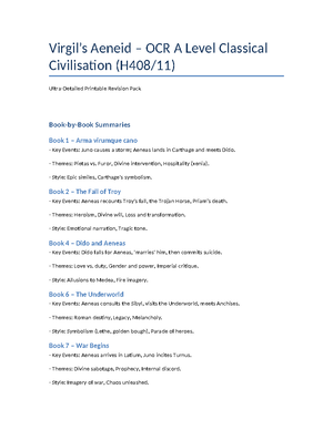 Classical Civilisation - A2 - A Level - Sixth Form (A Levels) - Studocu