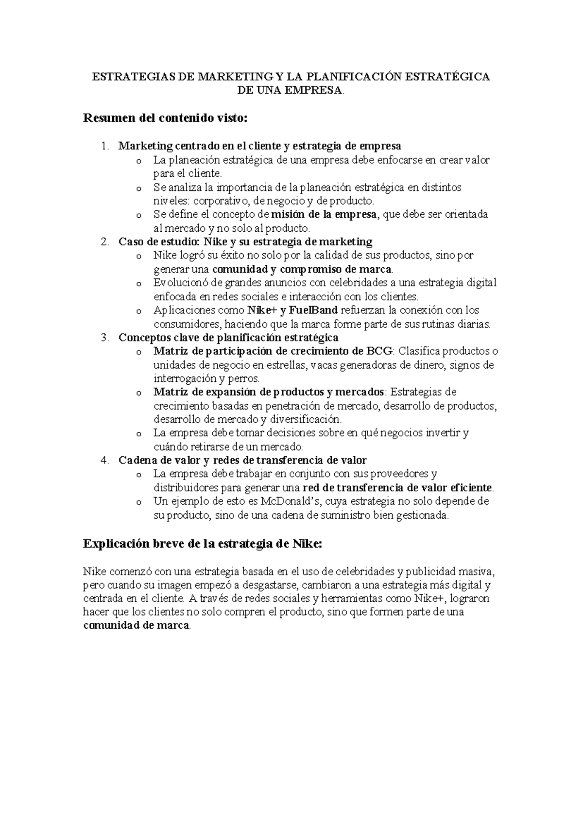 Estrategias DE Marketing Y LA Planificación Estratégica DE UNA Empresa ...