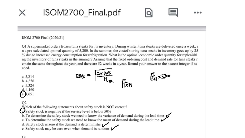 Isom 2700 final - EOQ T FH 5 5200 0 0 X yy 0 o 0 3 0 Z 0. 100 0 95. 0 O ...