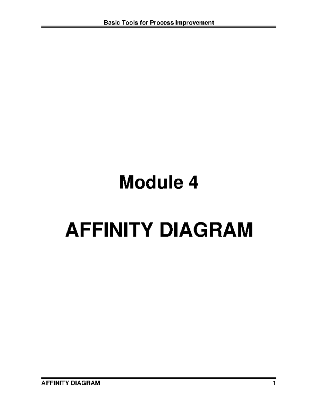 Module 4: Affinity Diagram in Process Improvement Techniques - Studocu