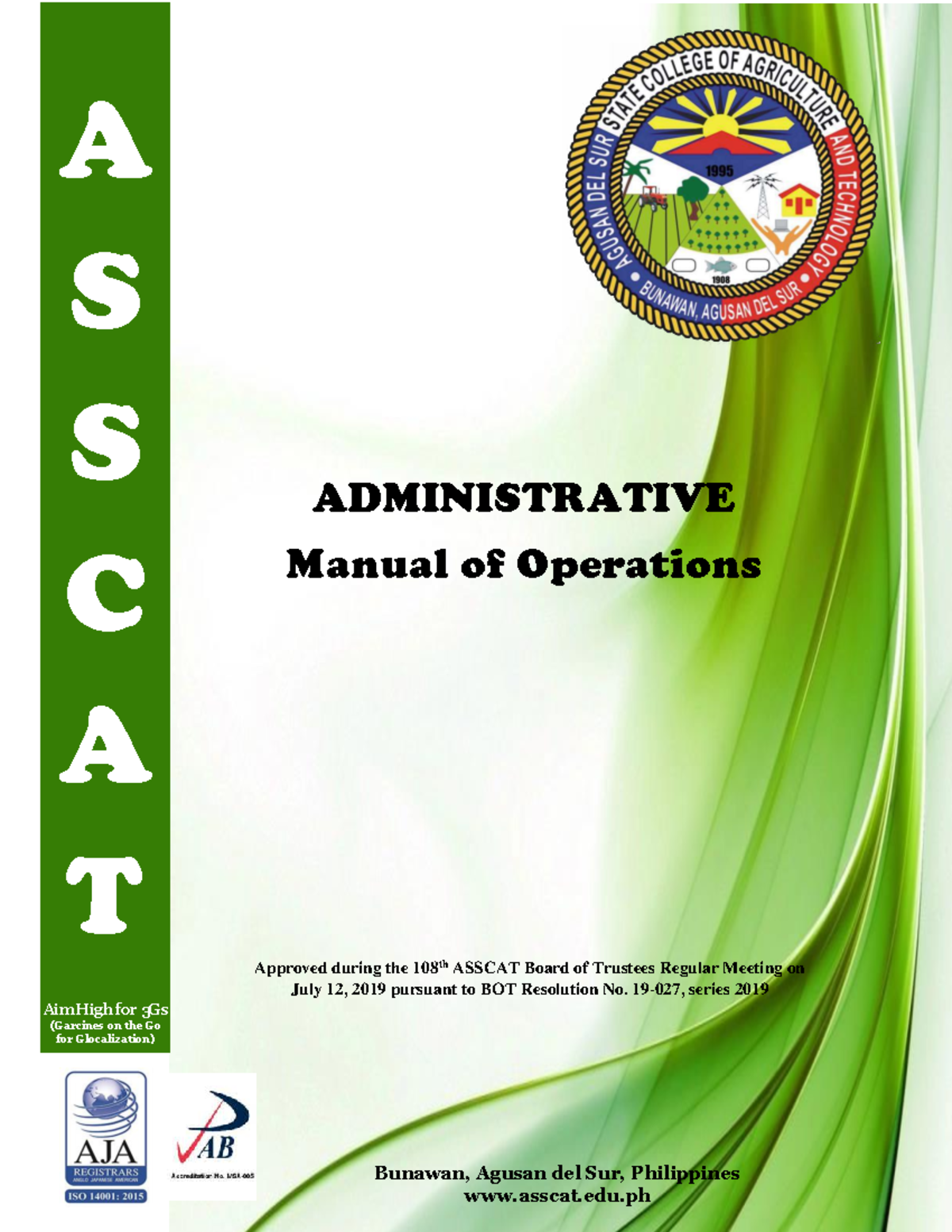 ASSCAT Administrative Manual of Operations (2019) - Studocu