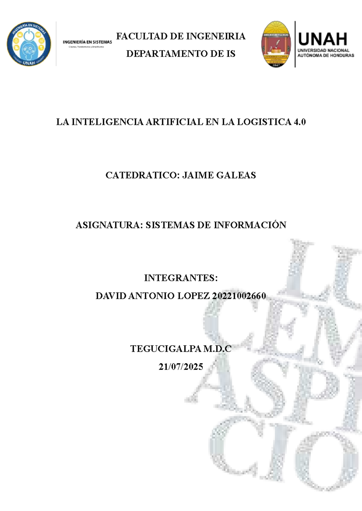 SISTEMAS DE INFORMACIÓN: La IA en la Logística 4.0 - Studocu
