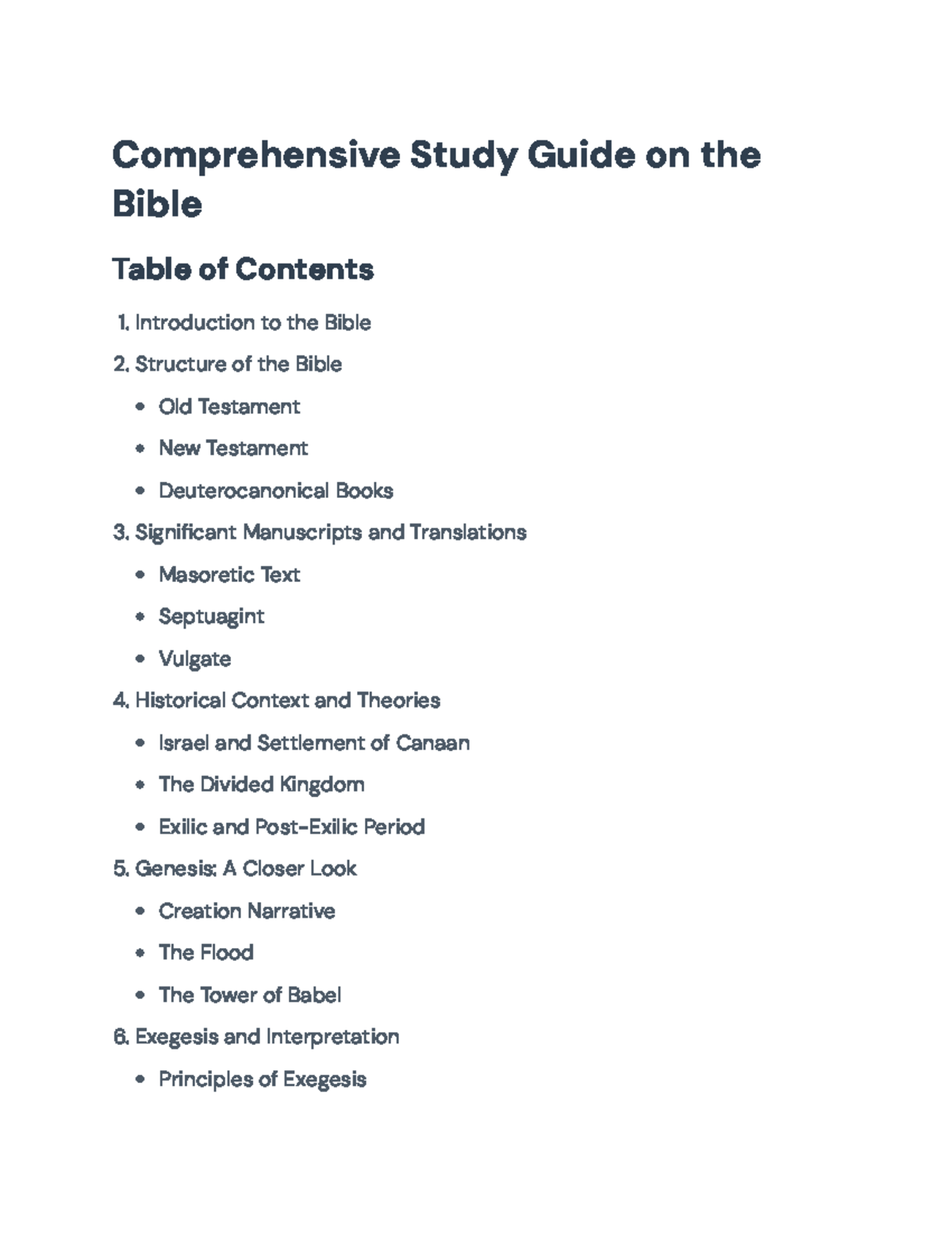 Comprehensive Study Guide: Understanding the Bible and Its Context ...