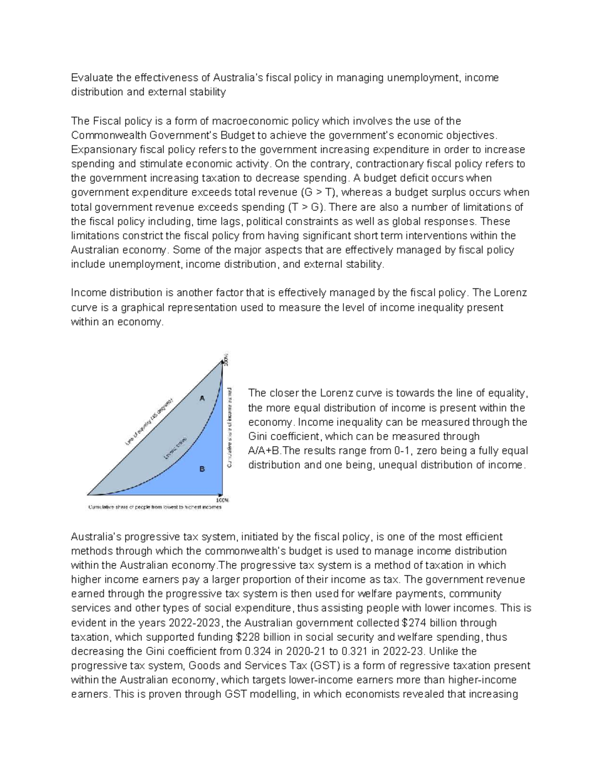Fiscal Policy Essay: Evaluating Its Impact on Unemployment & Income ...