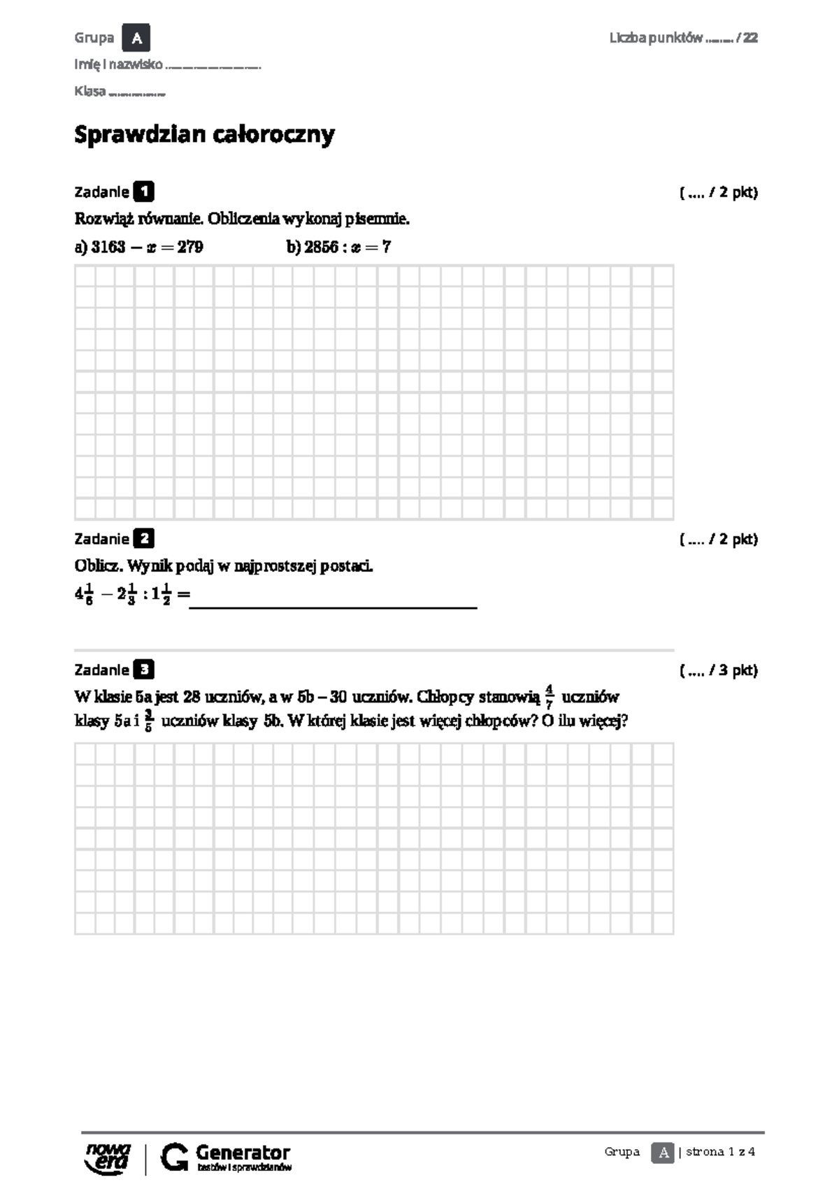 Sprawdzian Roczny 2 Gimnazjum Matematyka www.studocu.com