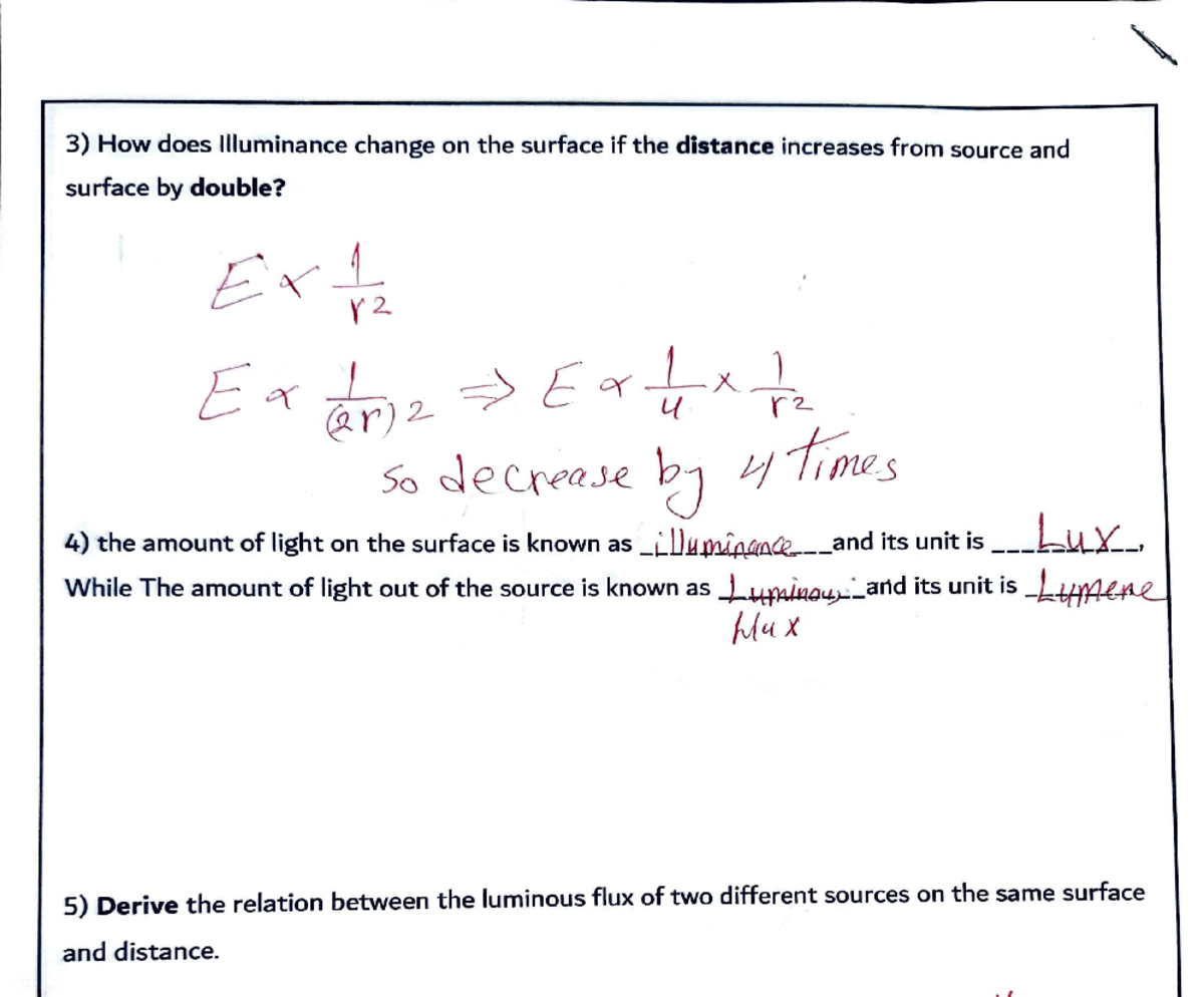 Physics 11: Illumination - Answer Key for Weekly Assessment - Studocu