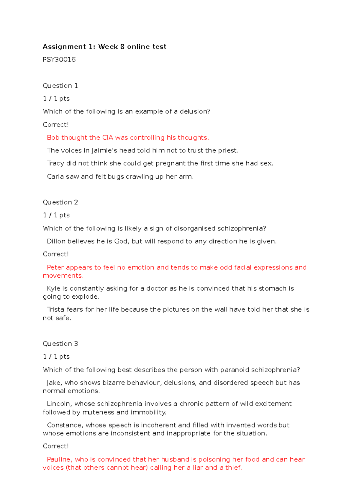 Assignment 1 WEEK 8 Online TEST QUIZ - Assignment 1: Week 8 online test ...