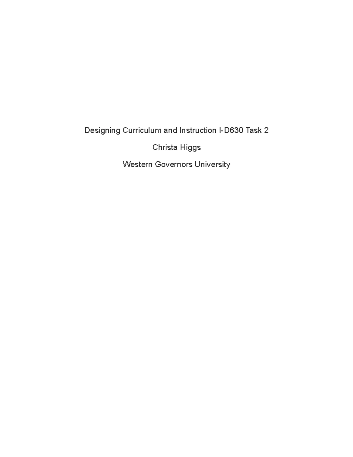 D630 GGN1 Task 2 - Curriculum Design & Evaluation in Math Education ...